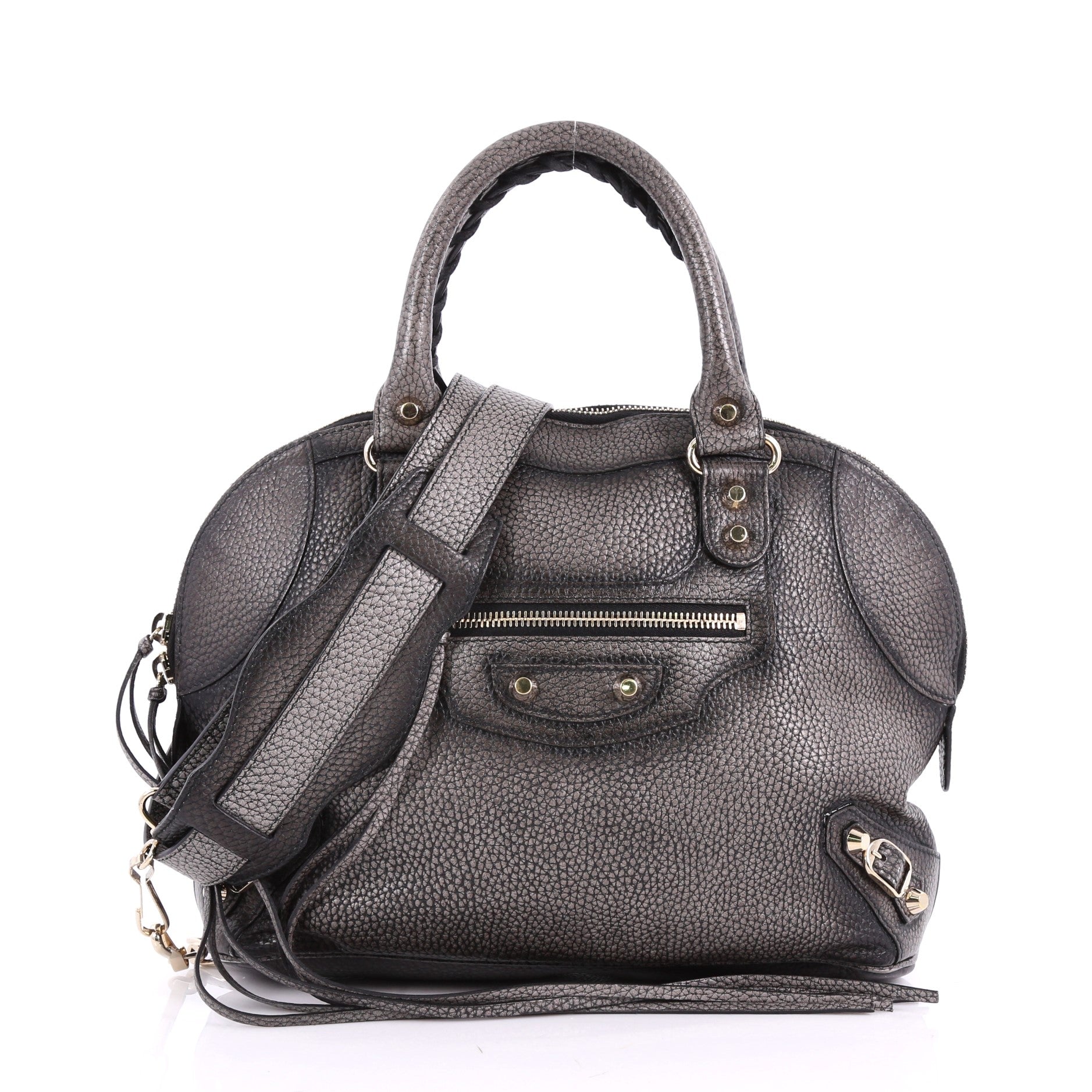 Convertible Bowling Bag Classic Studs Leather Mini