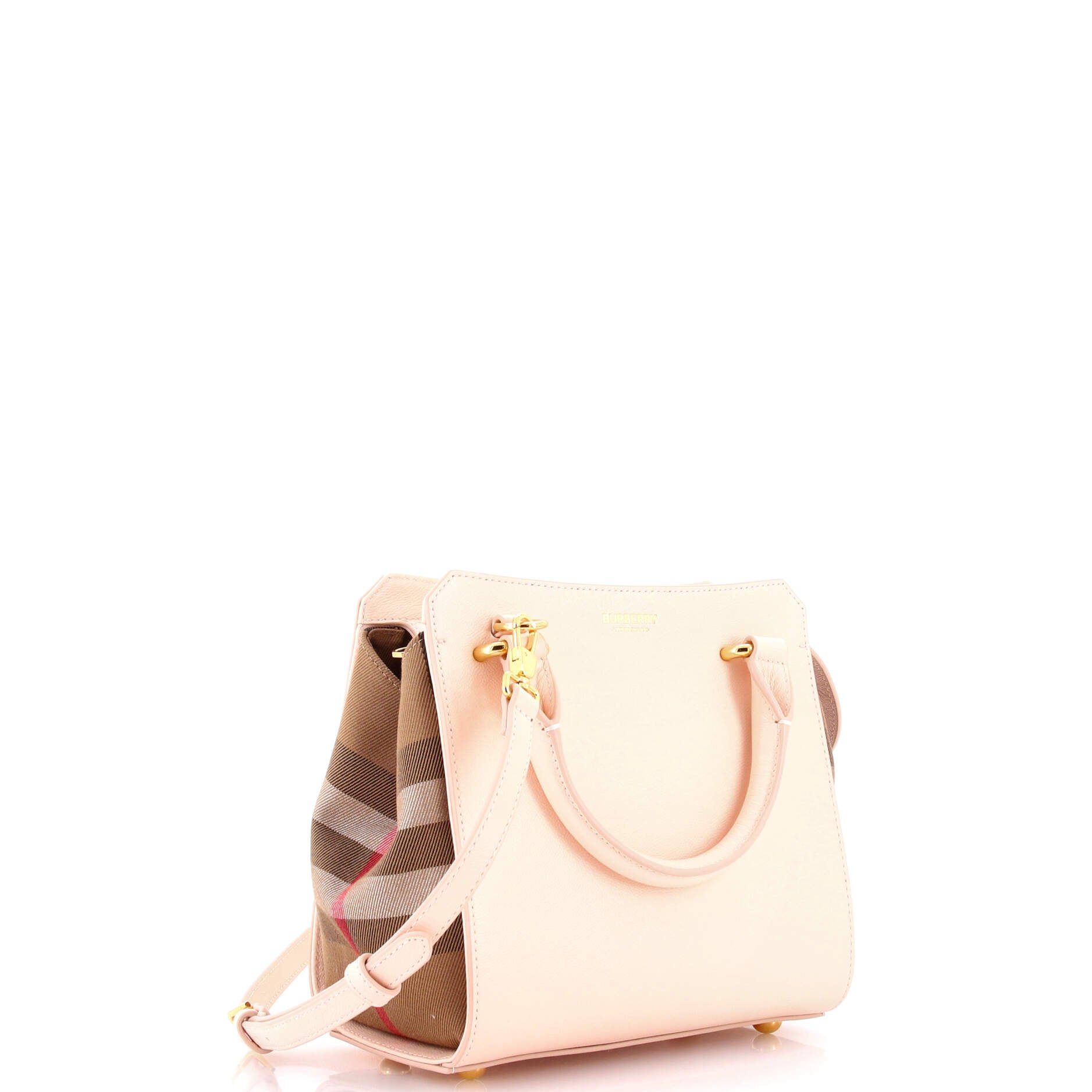Banwell Tote Leather and House Check Canvas Mini