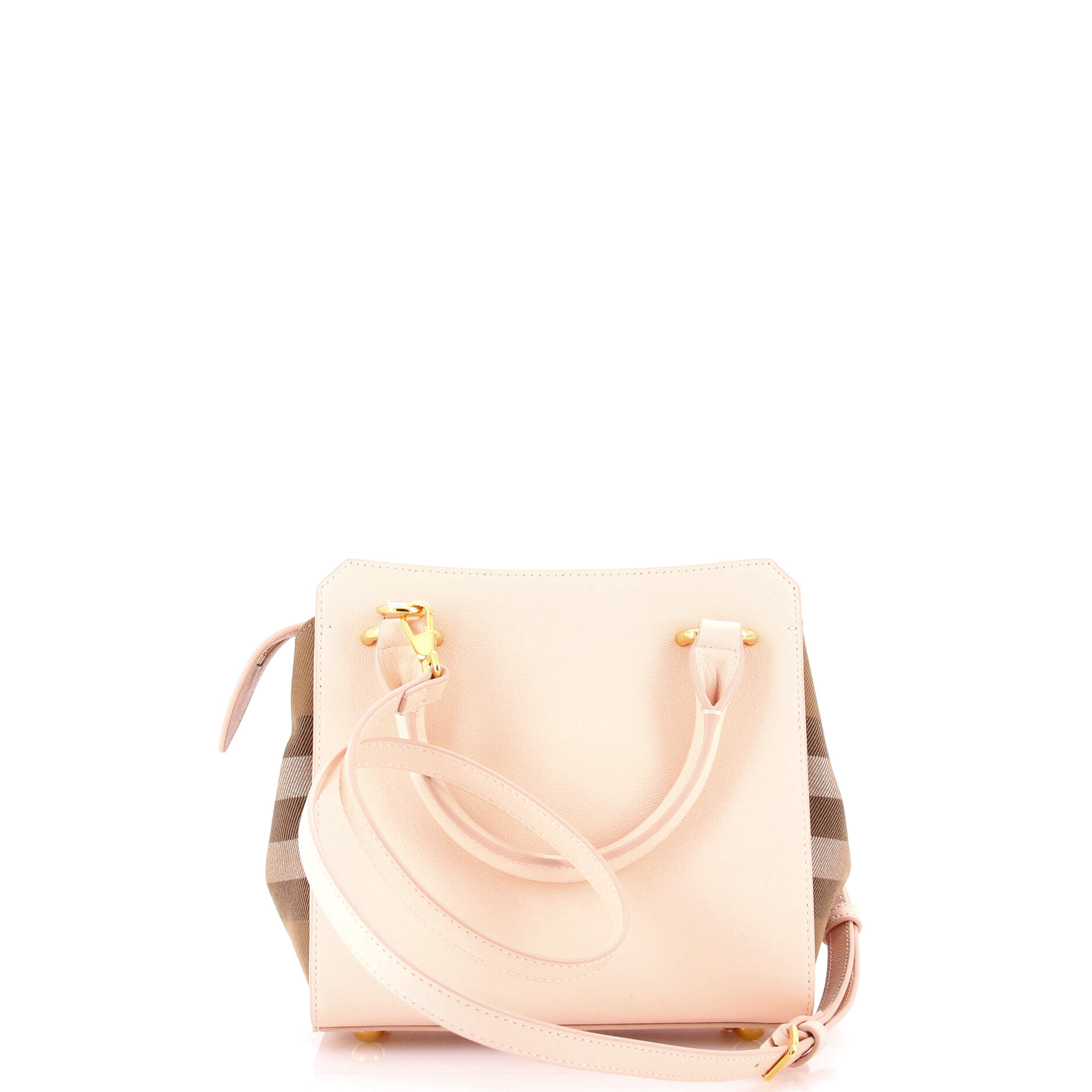 Banwell Tote Leather and House Check Canvas Mini