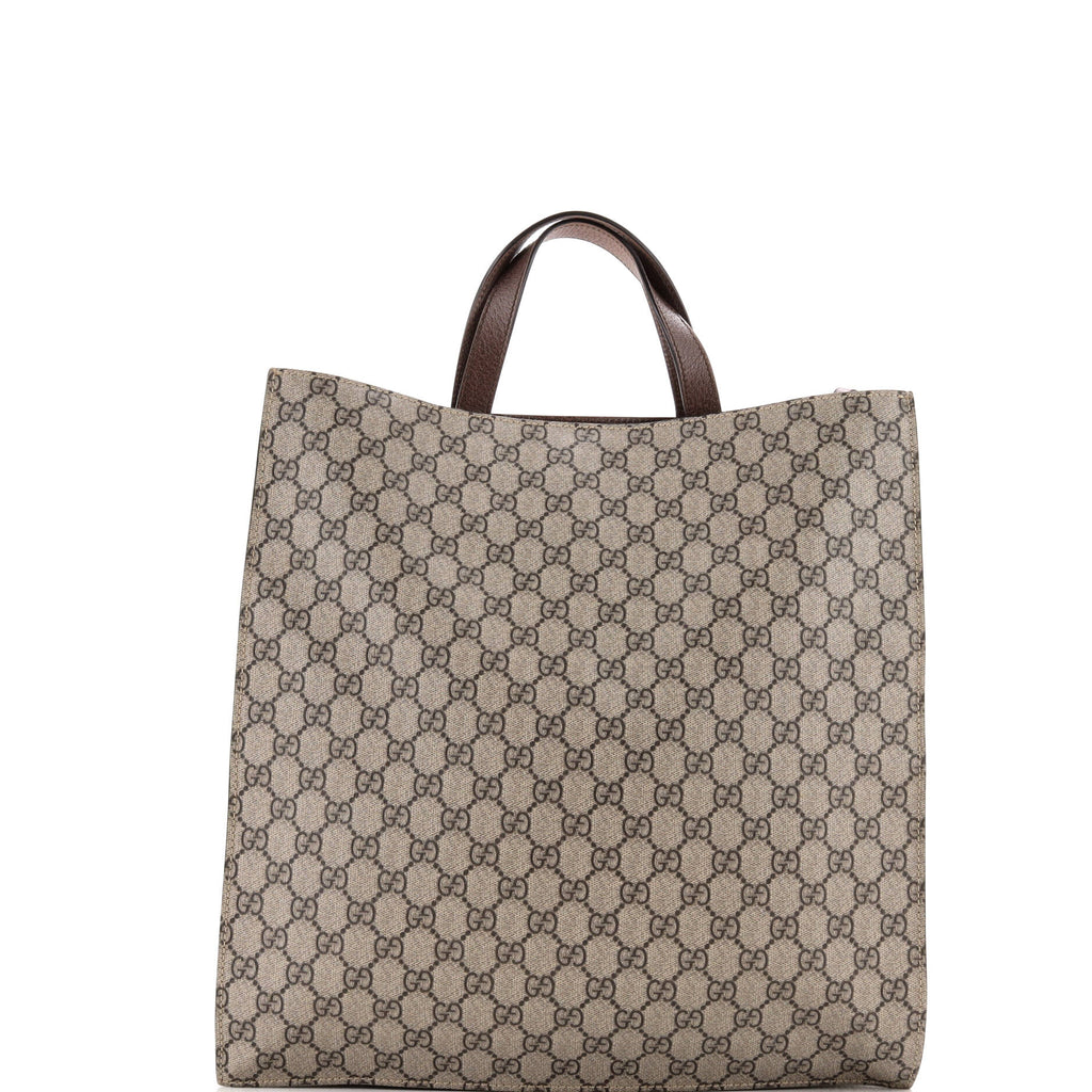 Courrier Convertible Soft Open Tote GG Coated Canvas with Applique North South