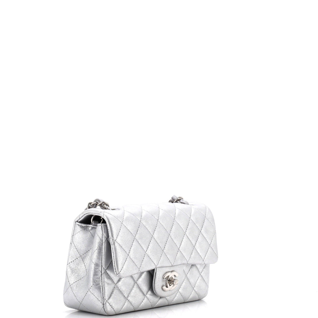 Classic Single Flap Bag Quilted Iridescent Calfskin Mini