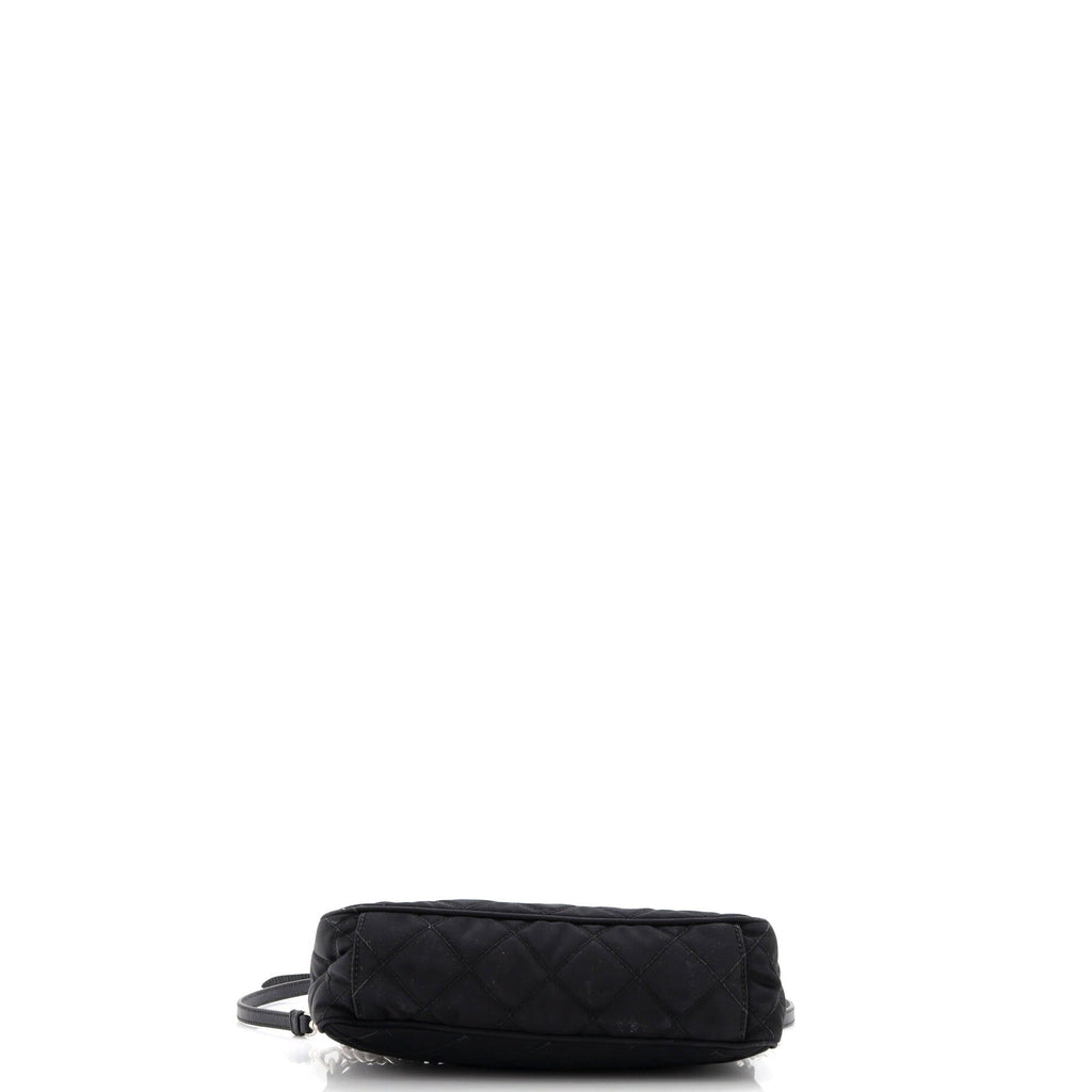 Chain Zip Shoulder Bag Quilted Tessuto Small