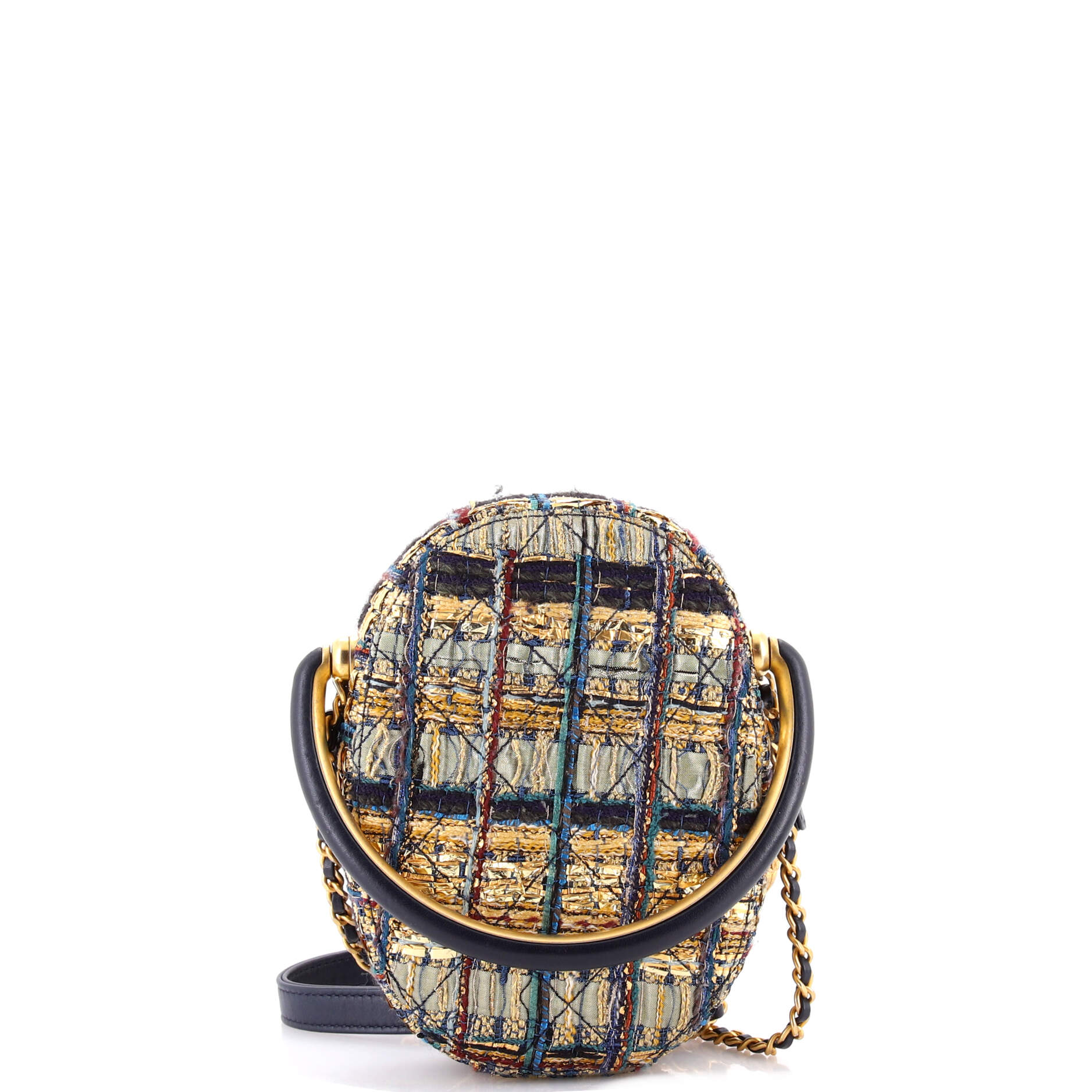 Paris-New York Oval Camera Case Quilted Tweed Small