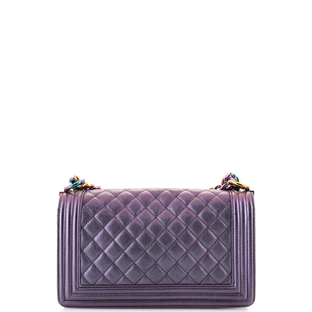 Boy Flap Bag Quilted Iridescent Goatskin Old Medium
