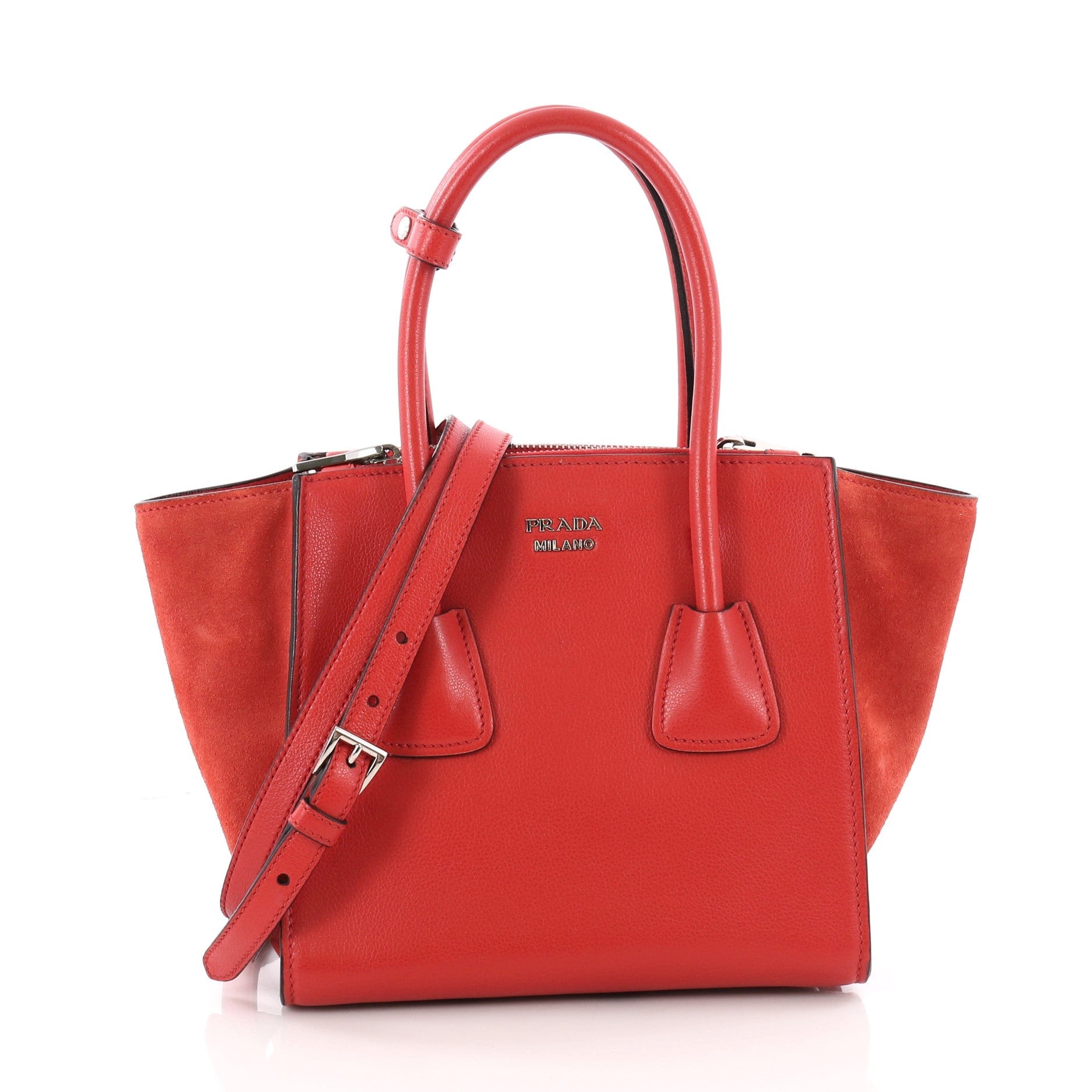 Twin Pocket Tote Glace Calf and Suede Mini