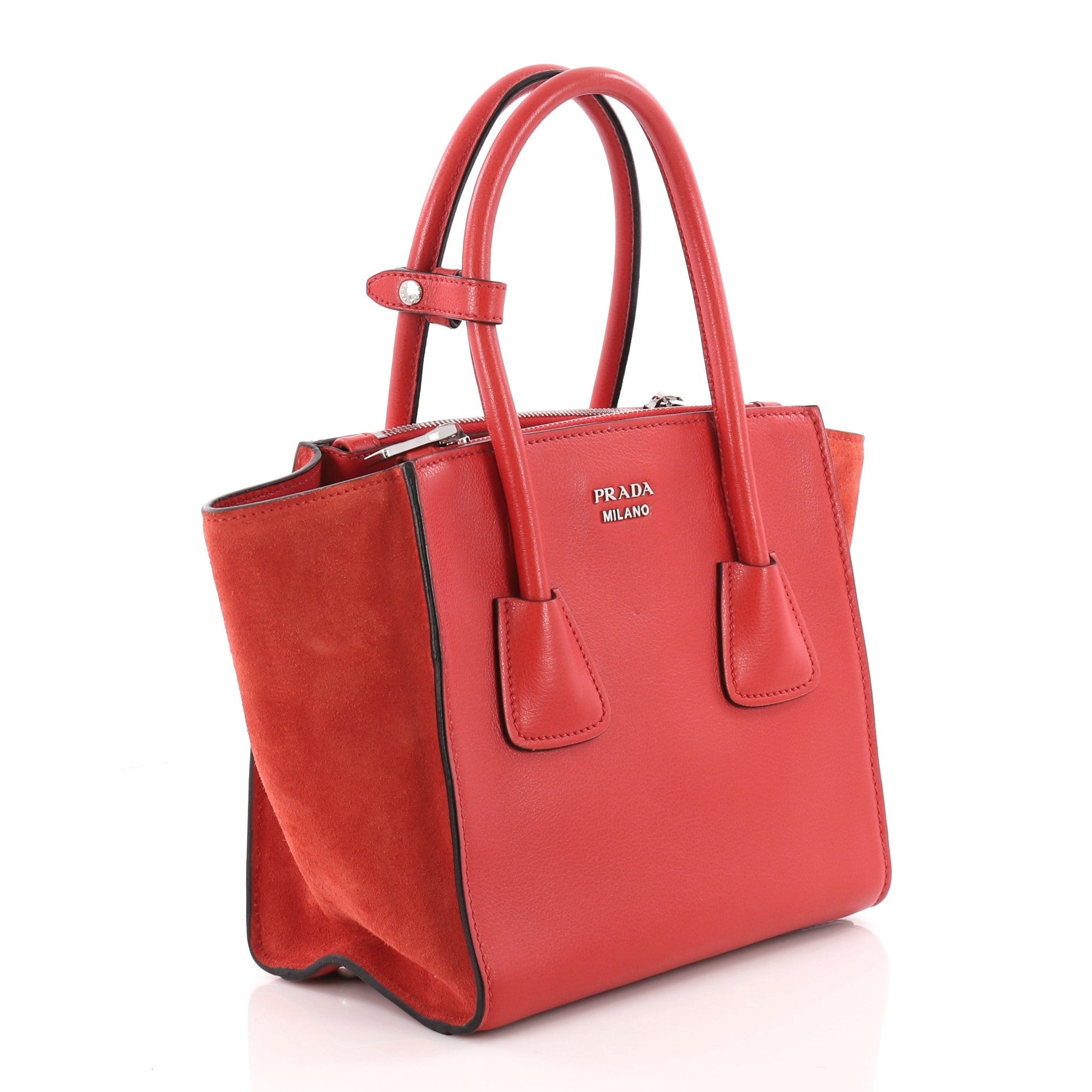 Twin Pocket Tote Glace Calf and Suede Mini