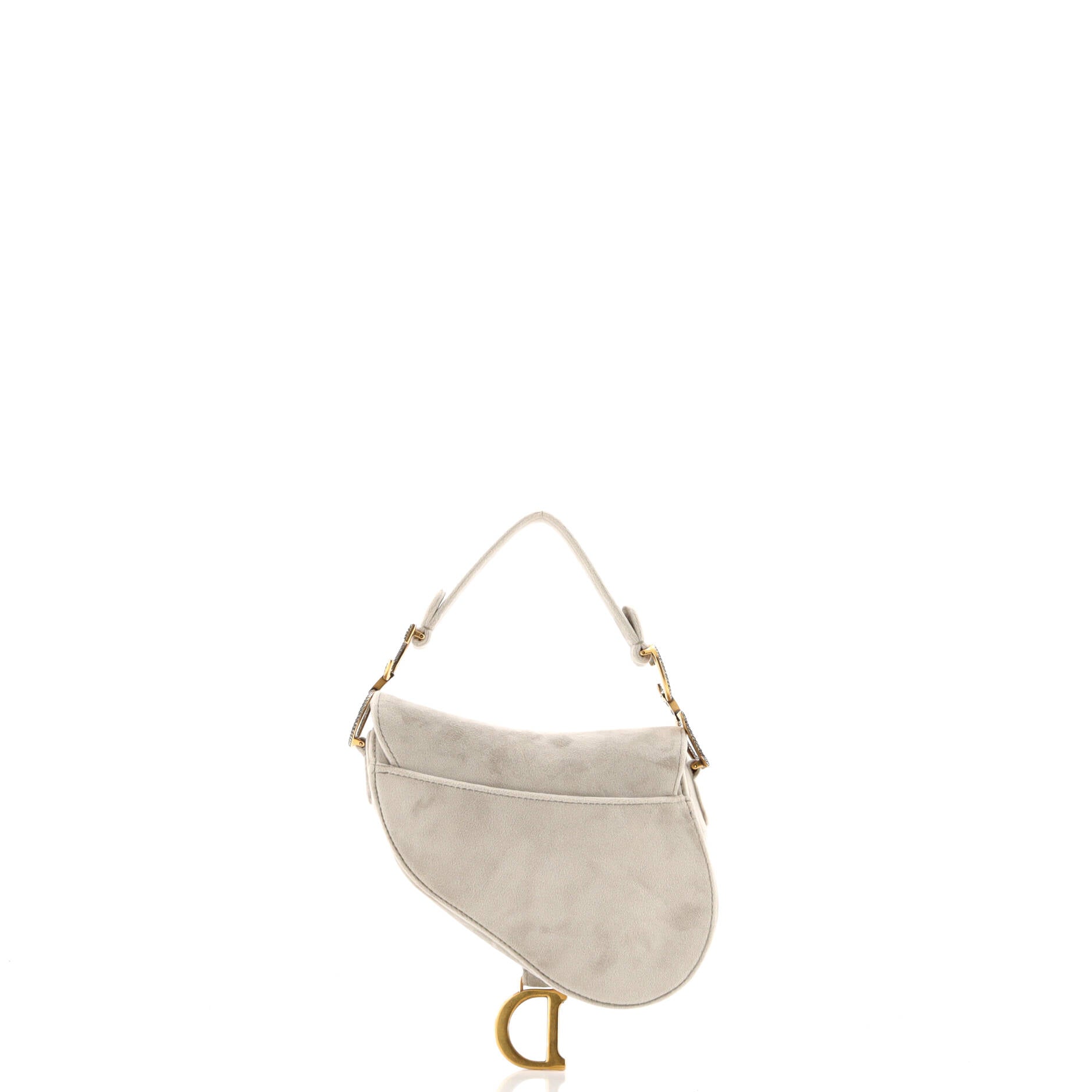 Saddle Handbag Velvet with Crystals Mini