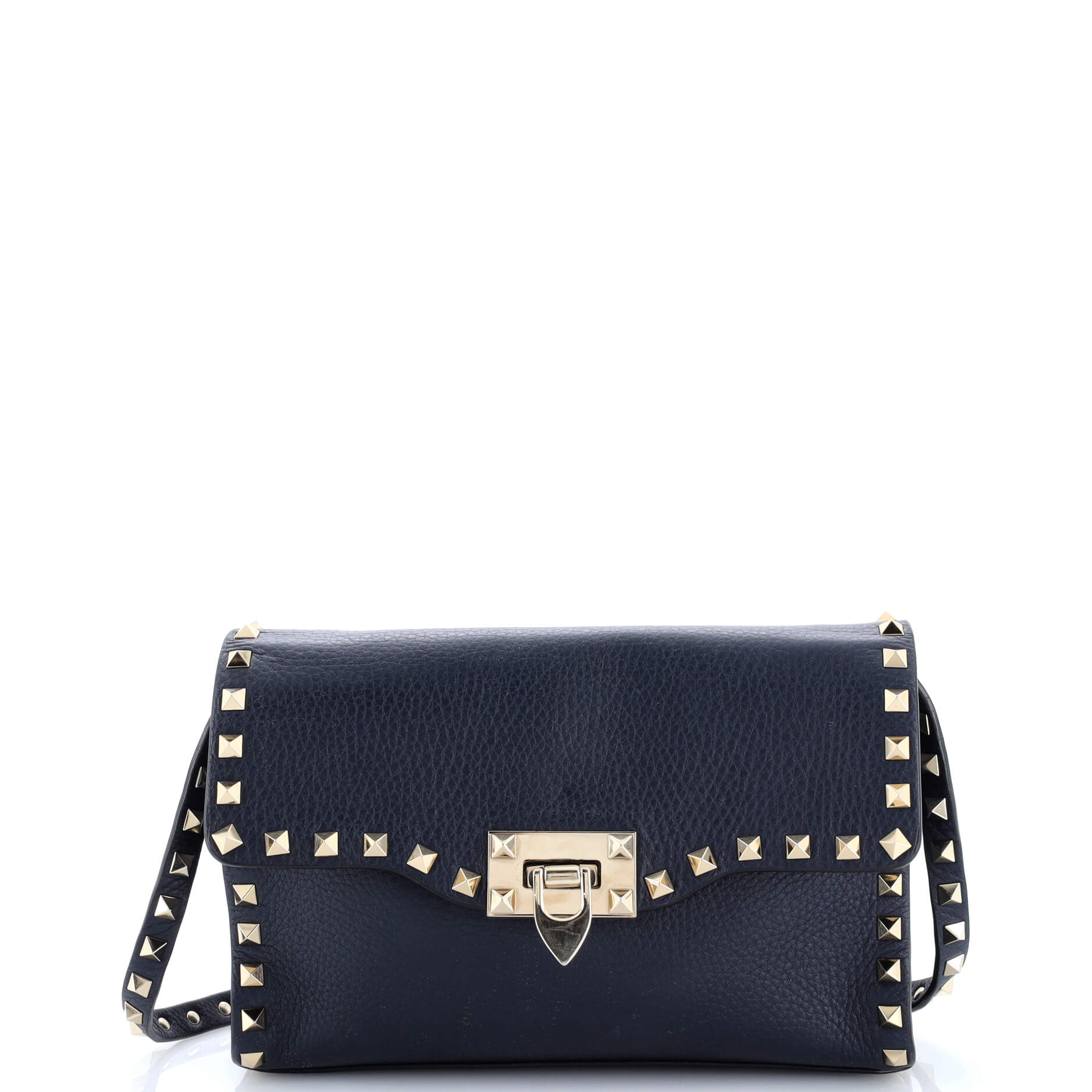 Rockstud Flip Lock Flap Bag Leather Medium