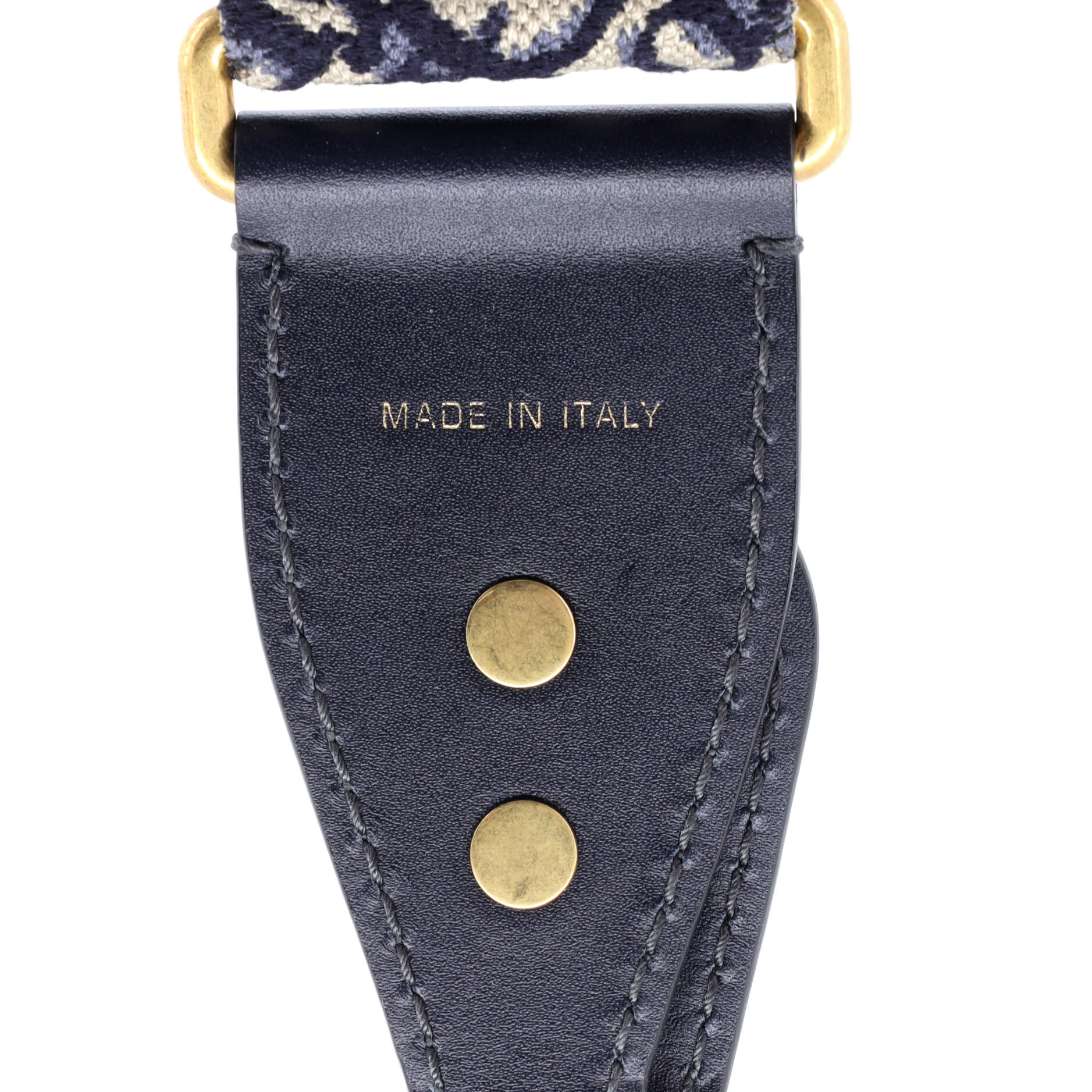 Shoulder Strap Embellished Oblique Canvas