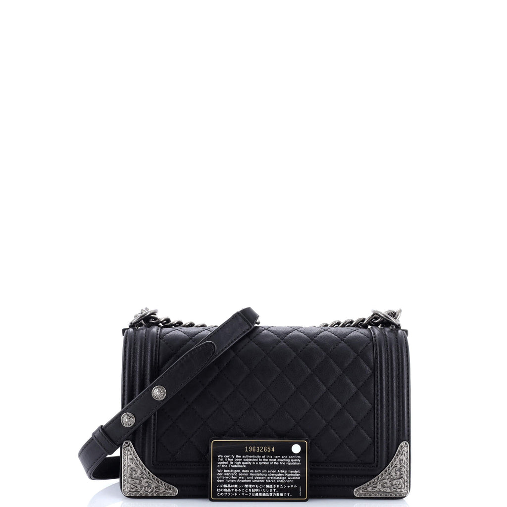 Paris-Dallas Boy Flap Bag Quilted Calfskin with Metal Adornments Old Medium