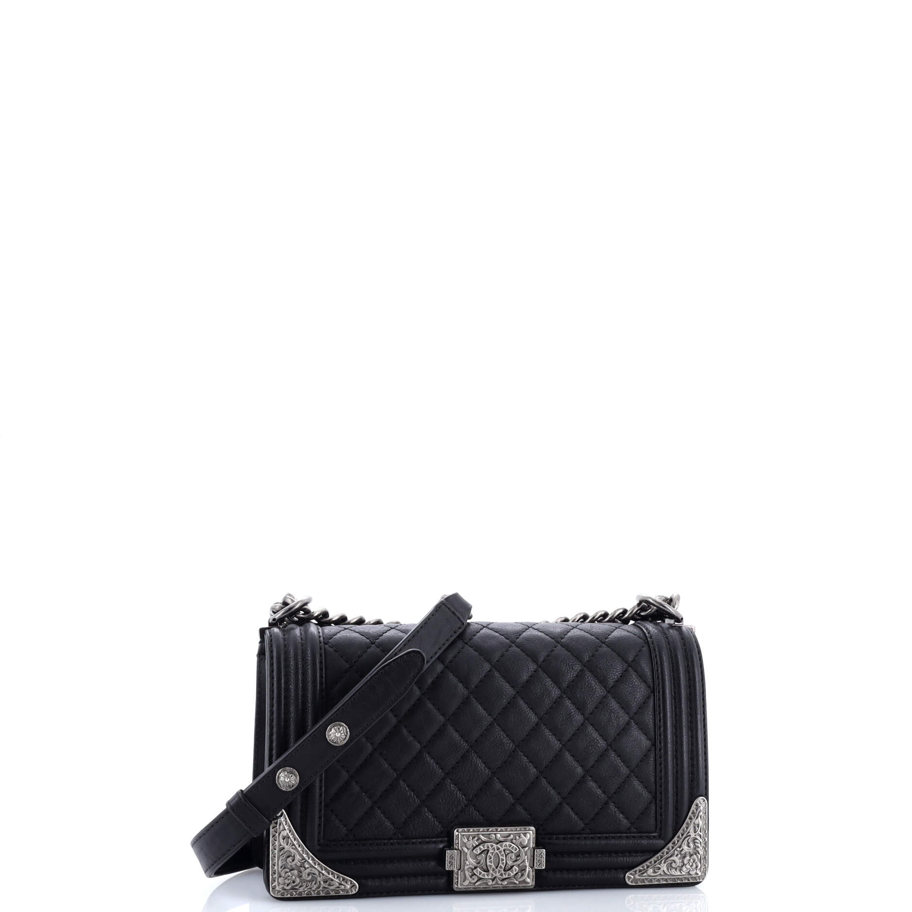 Paris-Dallas Boy Flap Bag Quilted Calfskin with Metal Adornments Old Medium