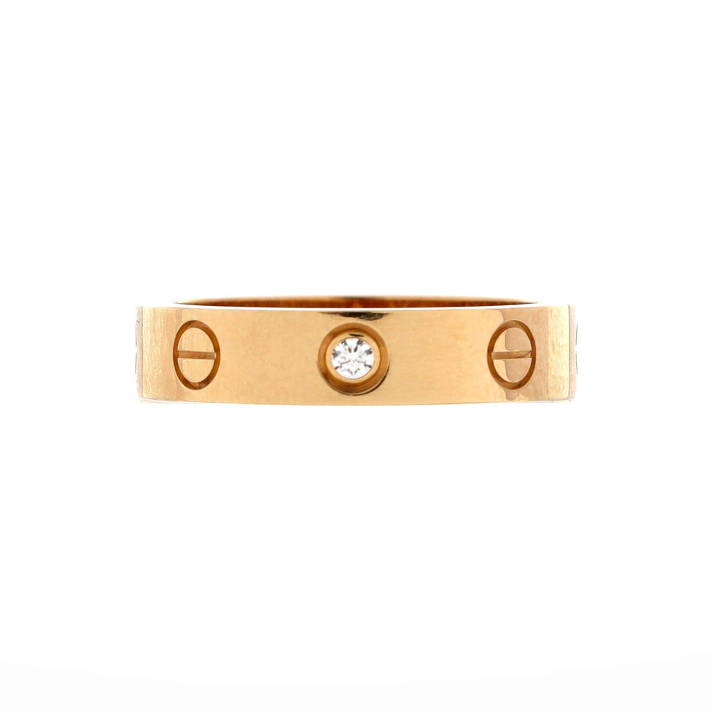 Love Wedding Band 1 Diamond Ring 18K Yellow Gold with Diamond