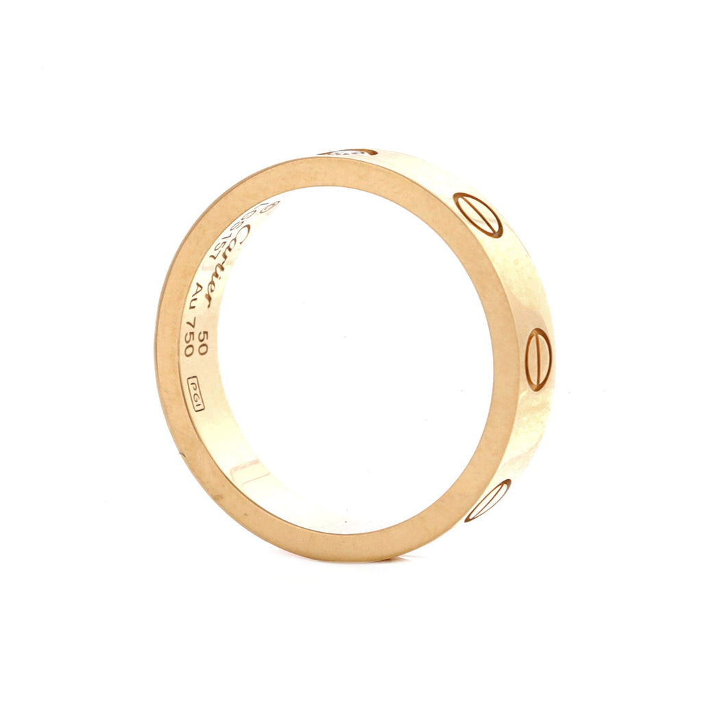 Love Wedding Band 1 Diamond Ring 18K Yellow Gold with Diamond