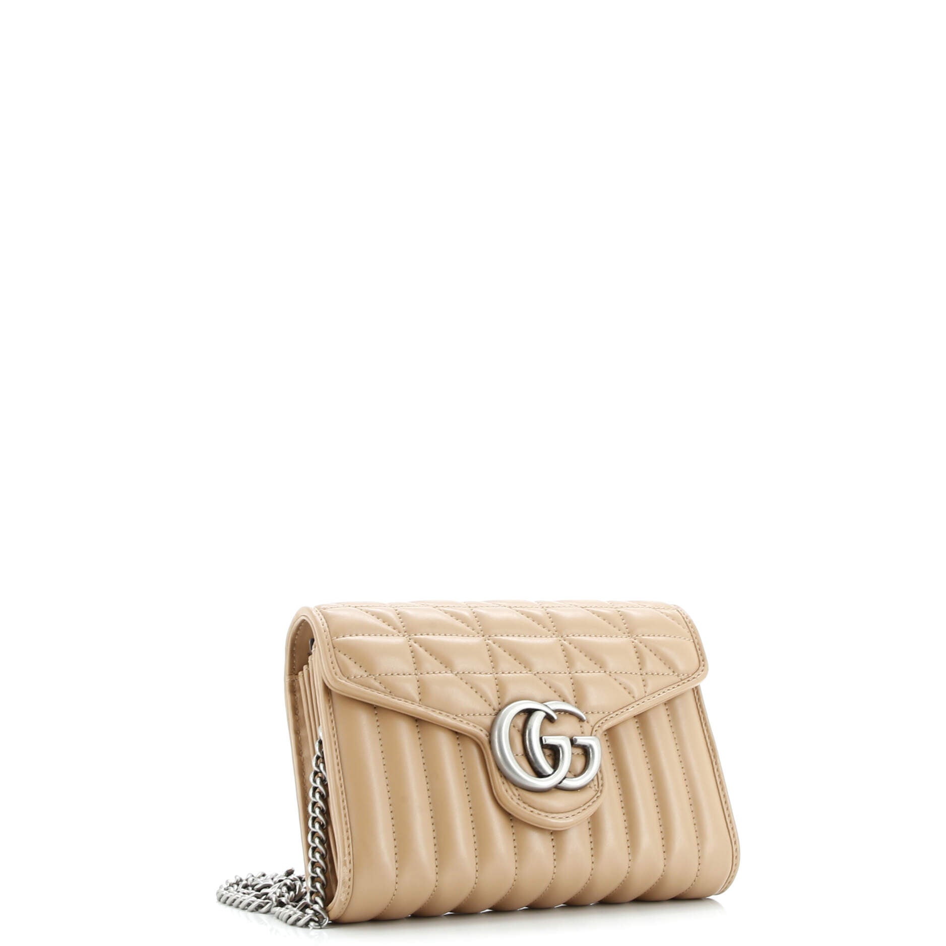 GG Marmont Chain Wallet Mixed Matelasse Leather Mini