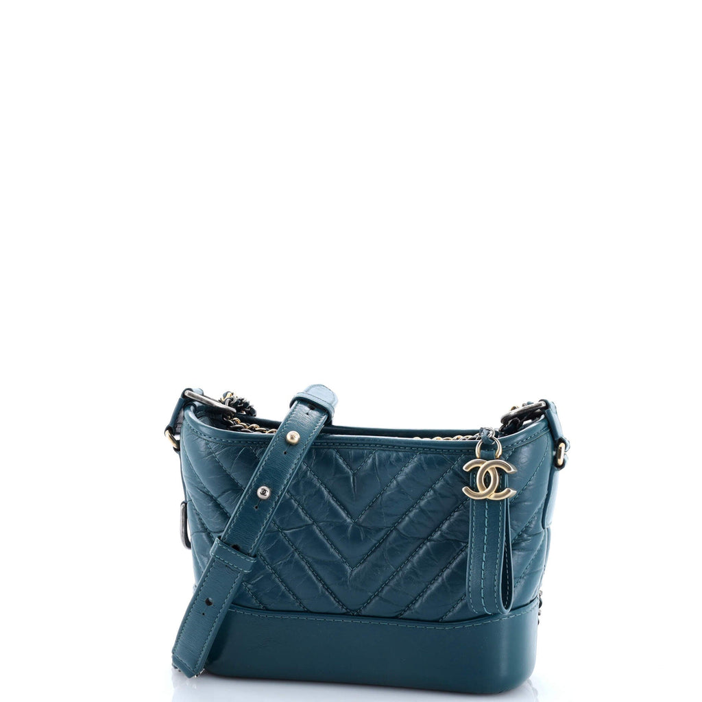 Gabrielle Hobo Chevron Aged Calfskin Small