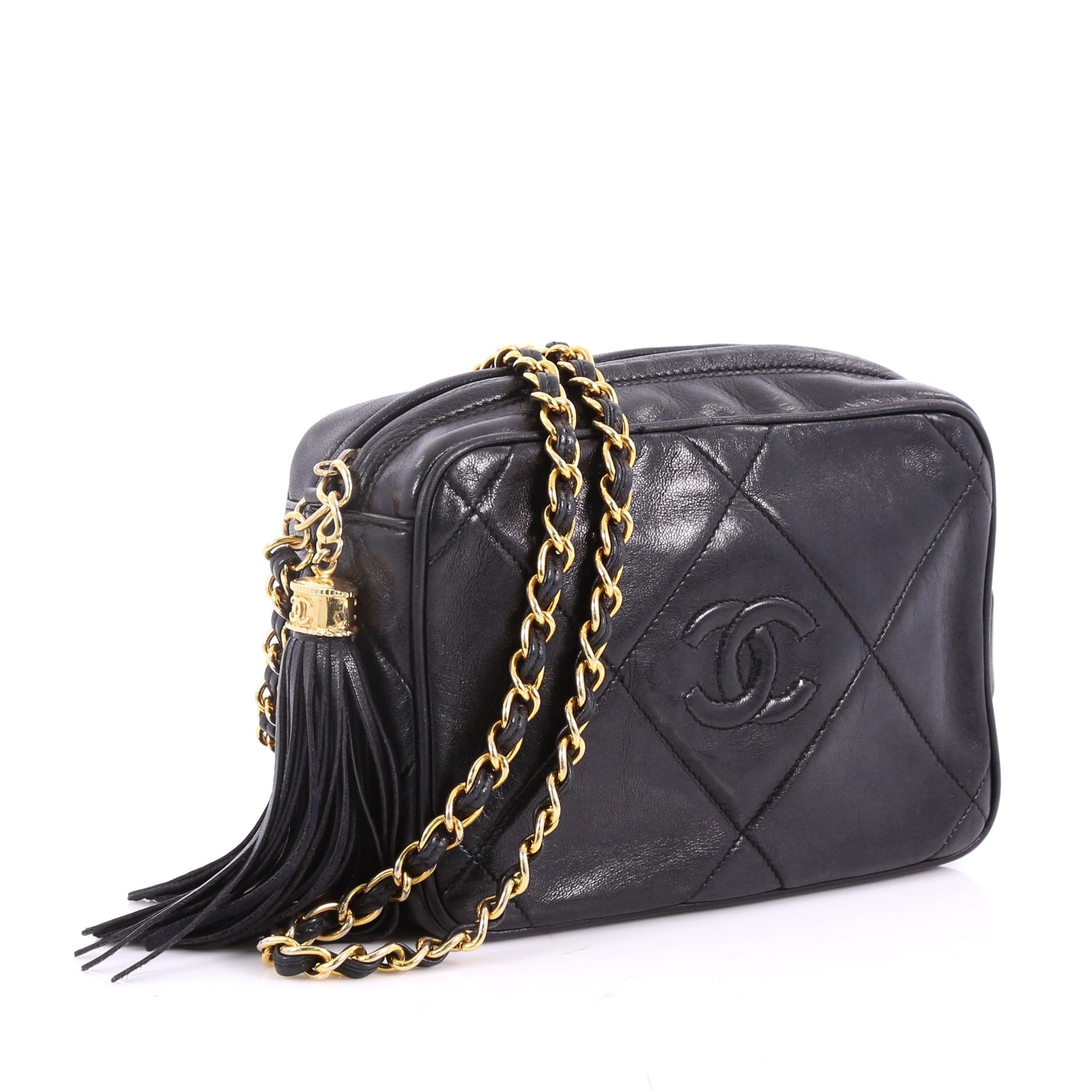 Vintage Diamond CC Camera Bag Quilted Leather Mini