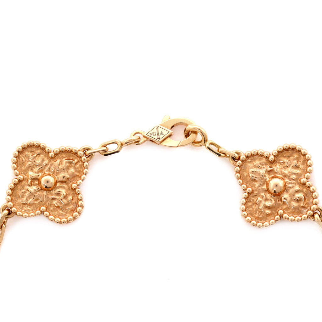 Vintage Alhambra 5 Motifs Bracelet 18K Rose Gold