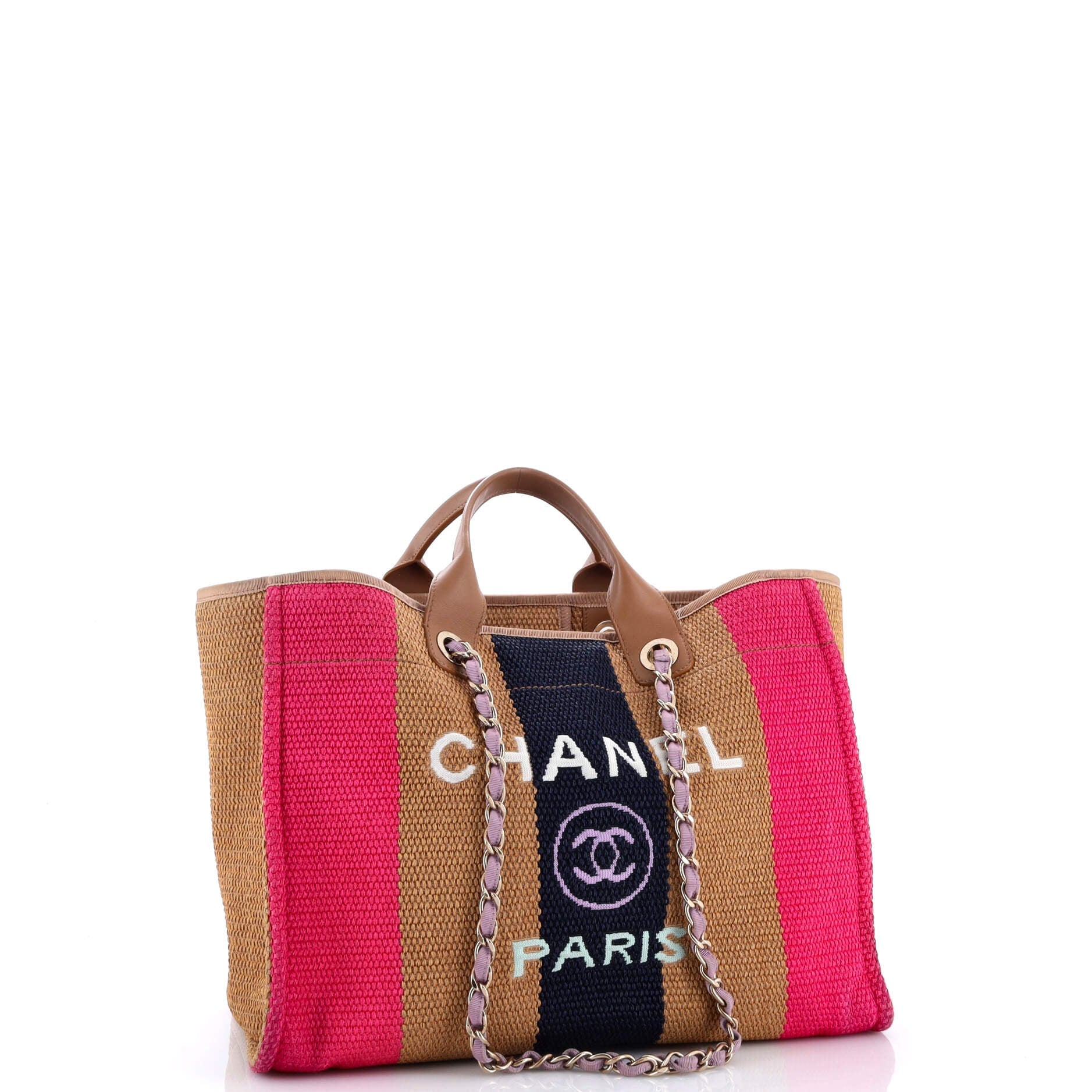 Deauville Tote Striped Viscose Canvas Medium