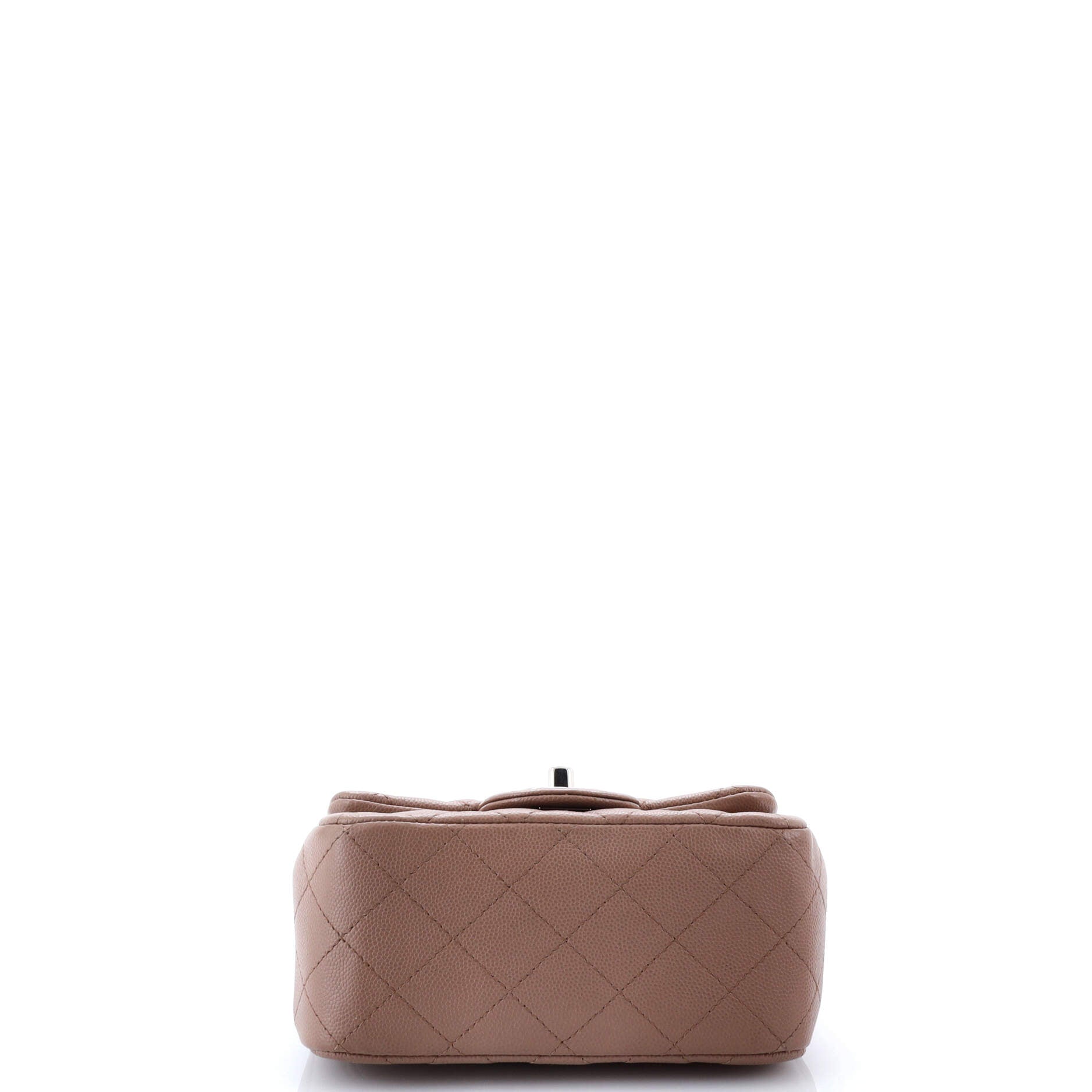 Square Classic Single Flap Bag Quilted Caviar Mini