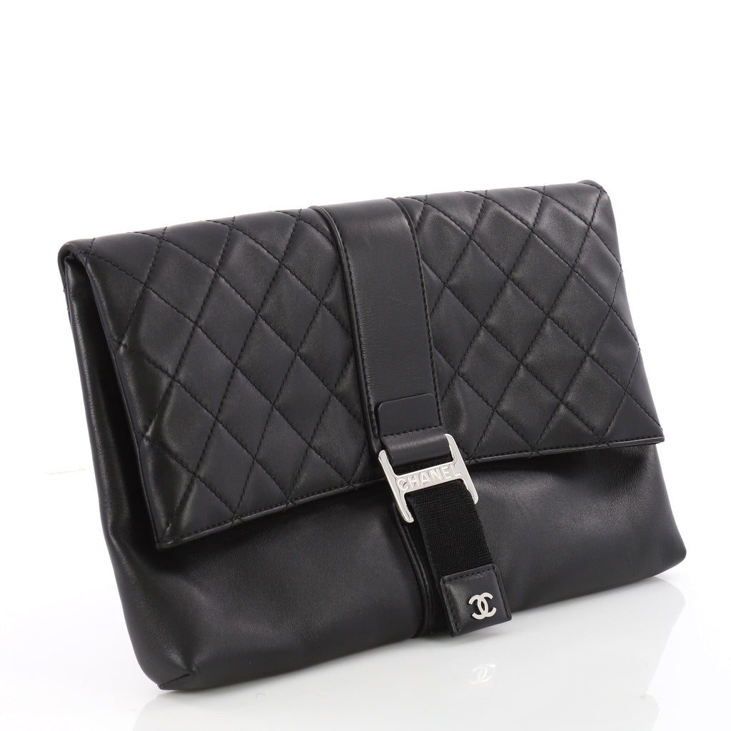 Grip Clutch Quilted Lambskin