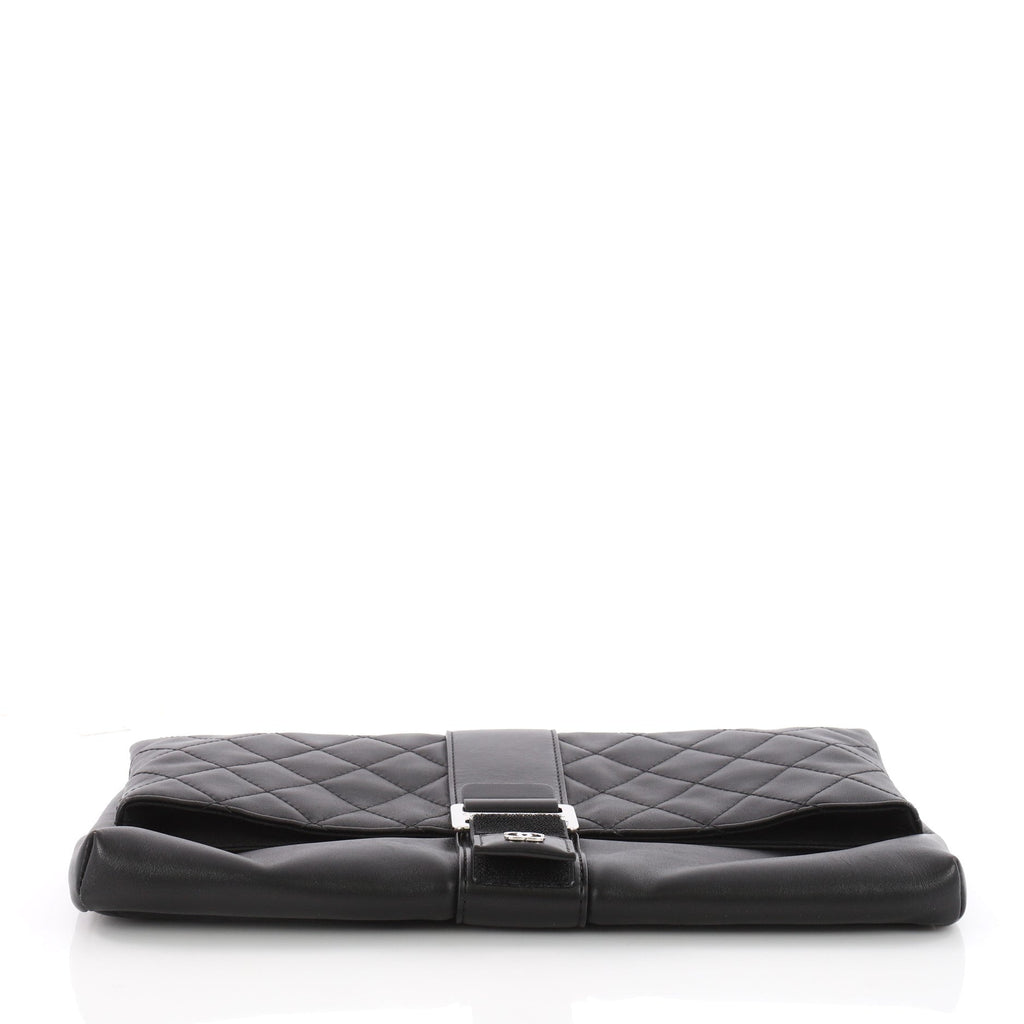 Grip Clutch Quilted Lambskin