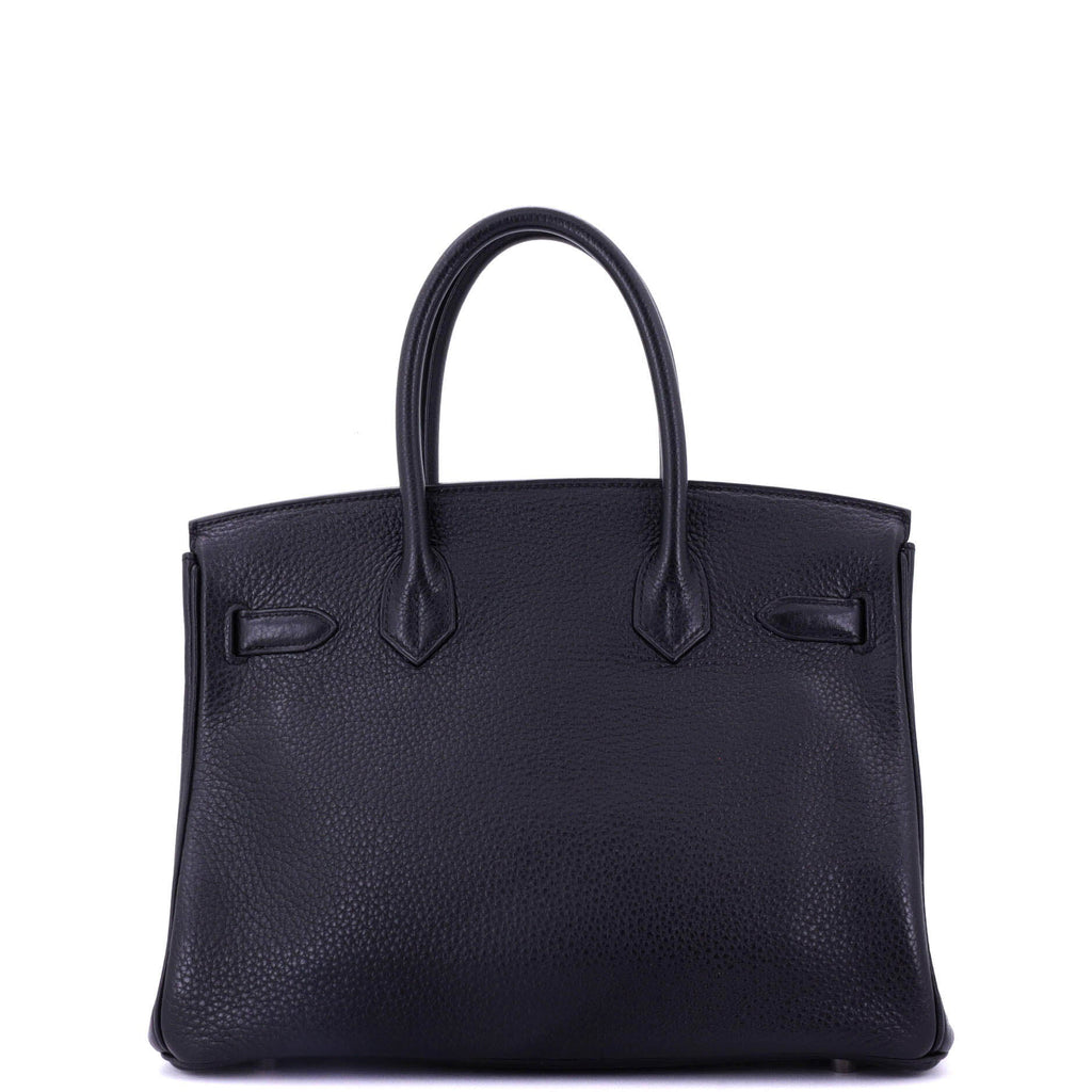 Birkin Handbag Noir Clemence with Palladium Hardware 30