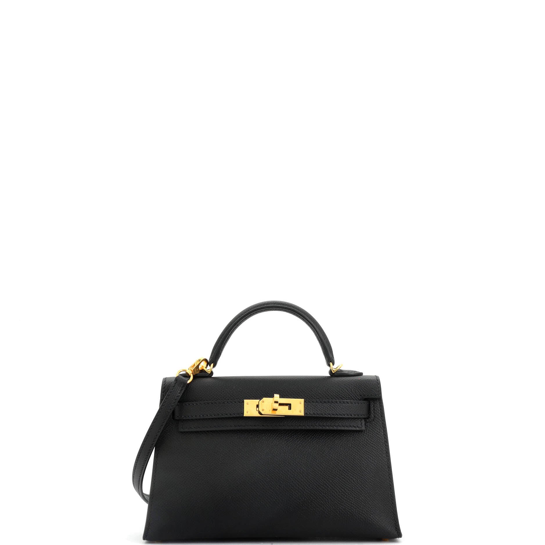 Kelly Mini II Bag Noir Epsom with Gold Hardware 20