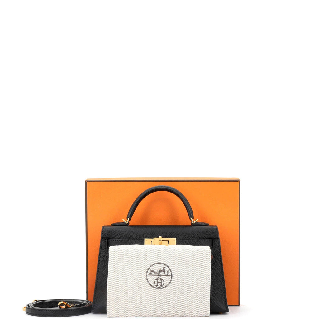 Kelly Mini II Bag Noir Epsom with Gold Hardware 20