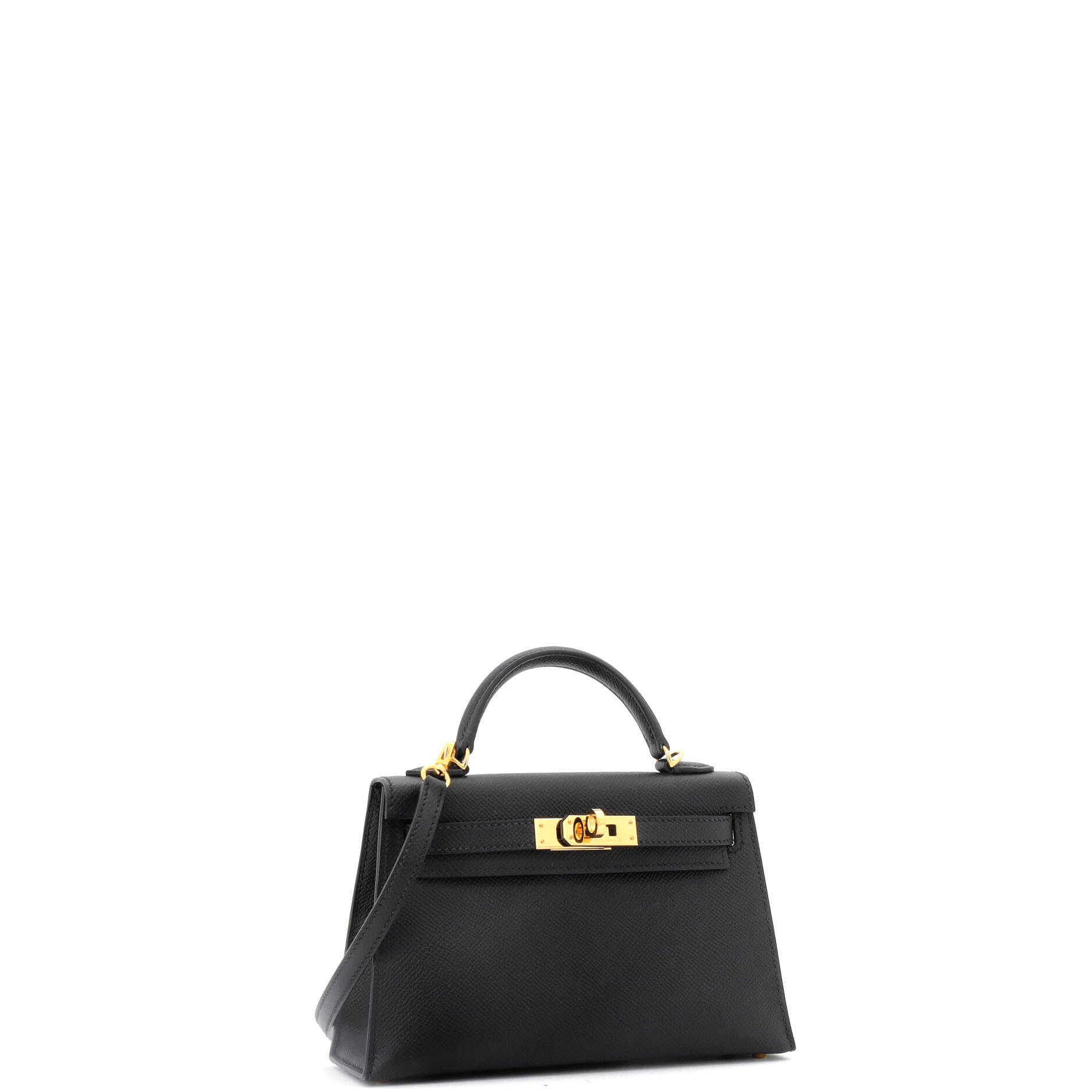 Kelly Mini II Bag Noir Epsom with Gold Hardware 20