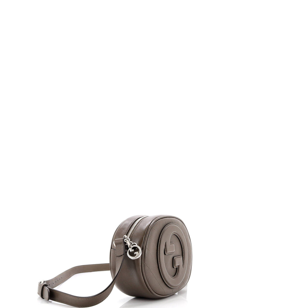 Blondie NM Round Camera Bag Diagonal Quilted Leather