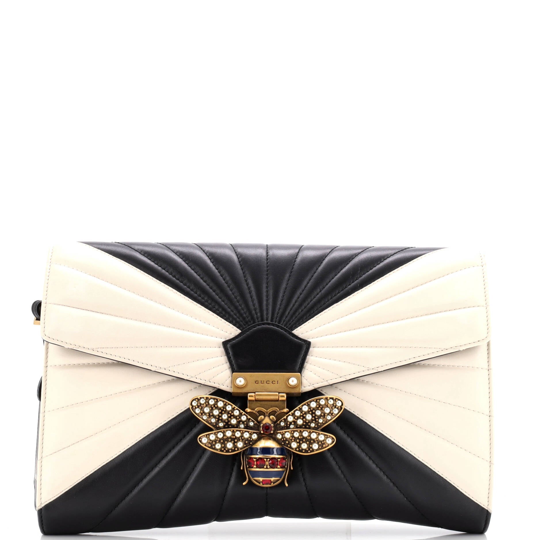 Queen Margaret Clutch Colorblock Leather