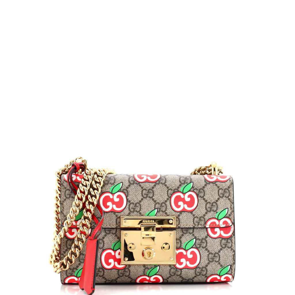 Padlock Shoulder Bag GG Coated Canvas and Leather Small