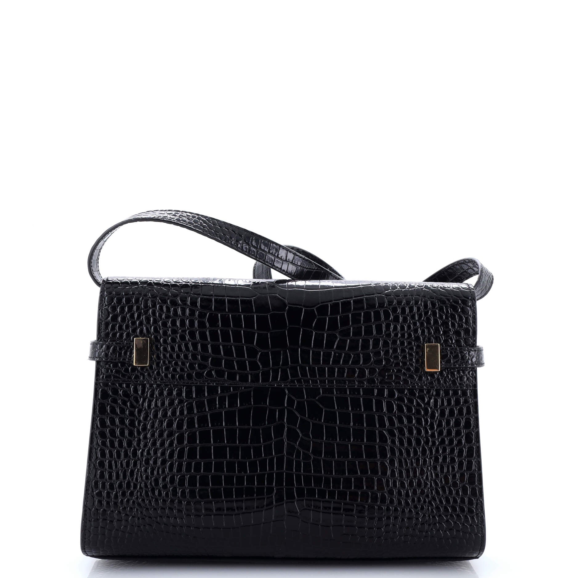 Manhattan Shoulder Bag Crocodile Embossed Leather Medium