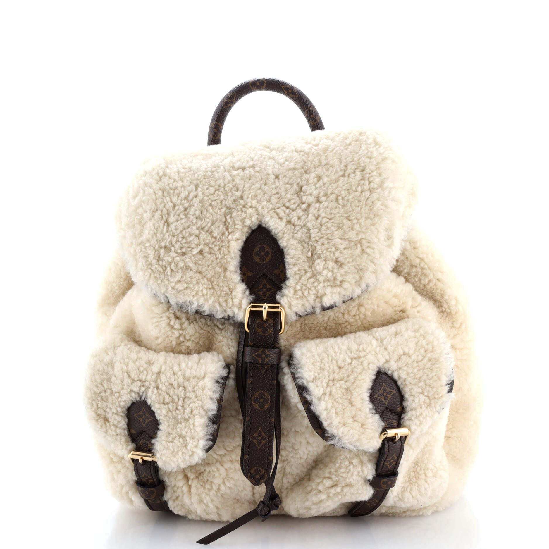 LV Ski Backpack Shearling and Monogram Canvas