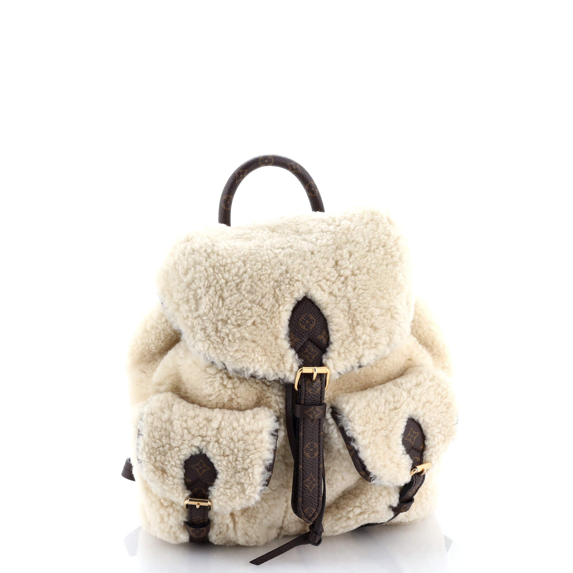 LV Ski Backpack Shearling and Monogram Canvas