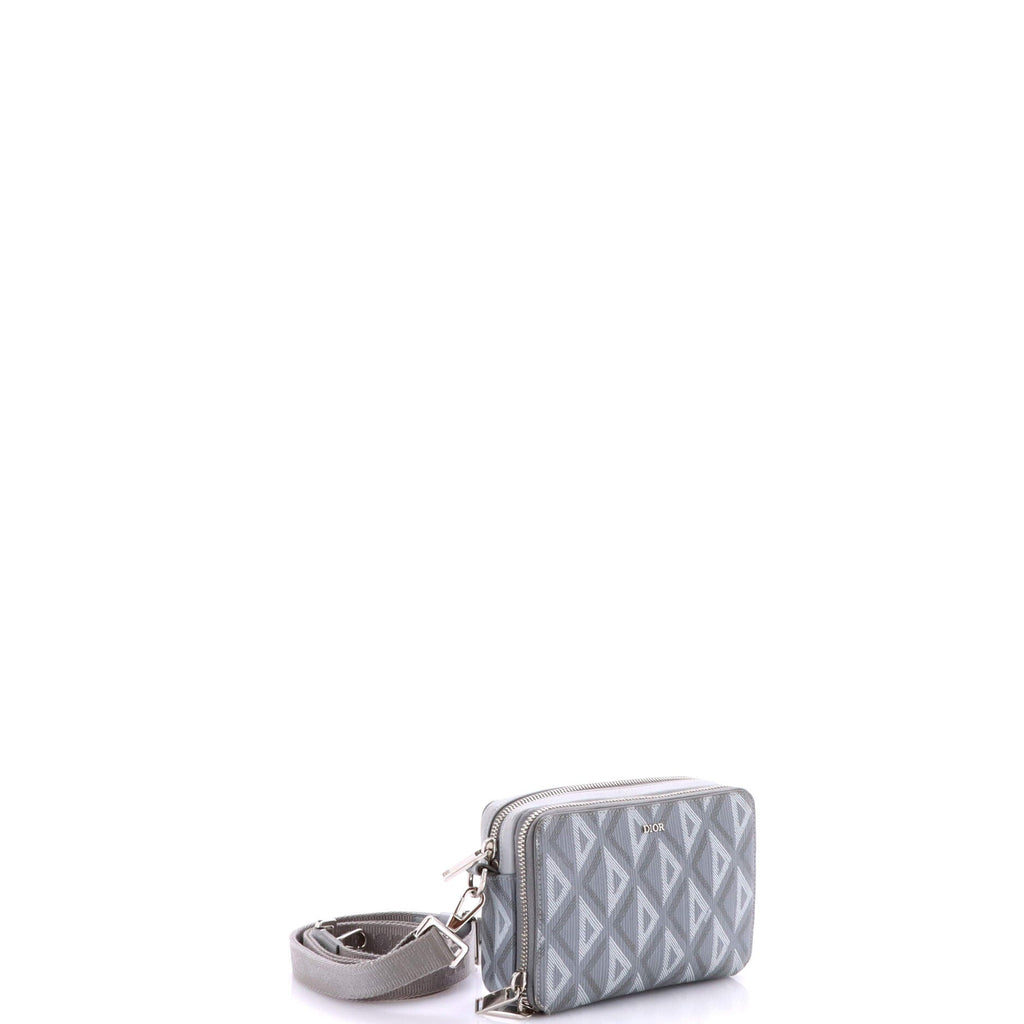 Double Zip Crossbody Pouch CD Diamond Coated Canvas