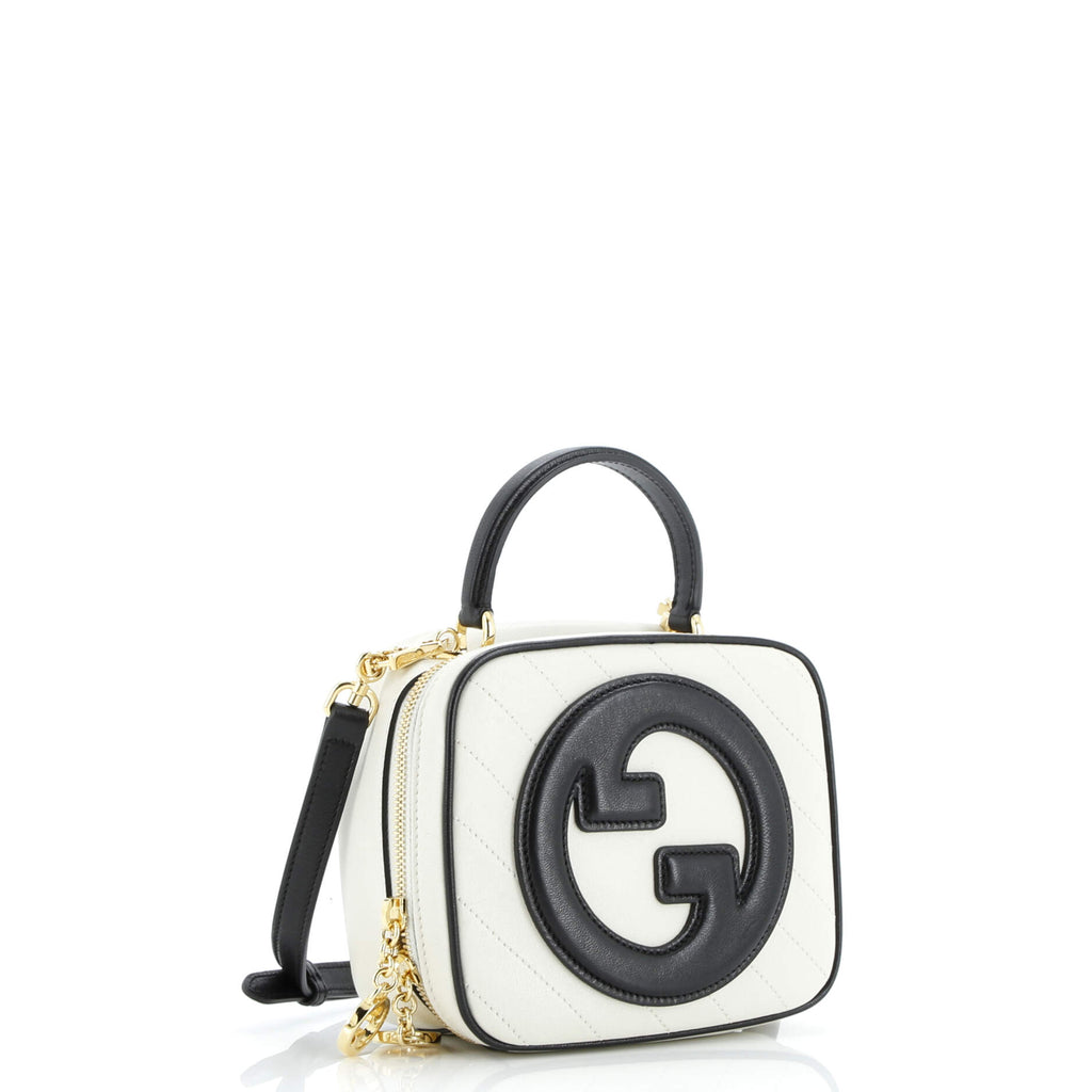 Blondie NM Top Handle Shoulder Bag Diagonal Quilted Leather
