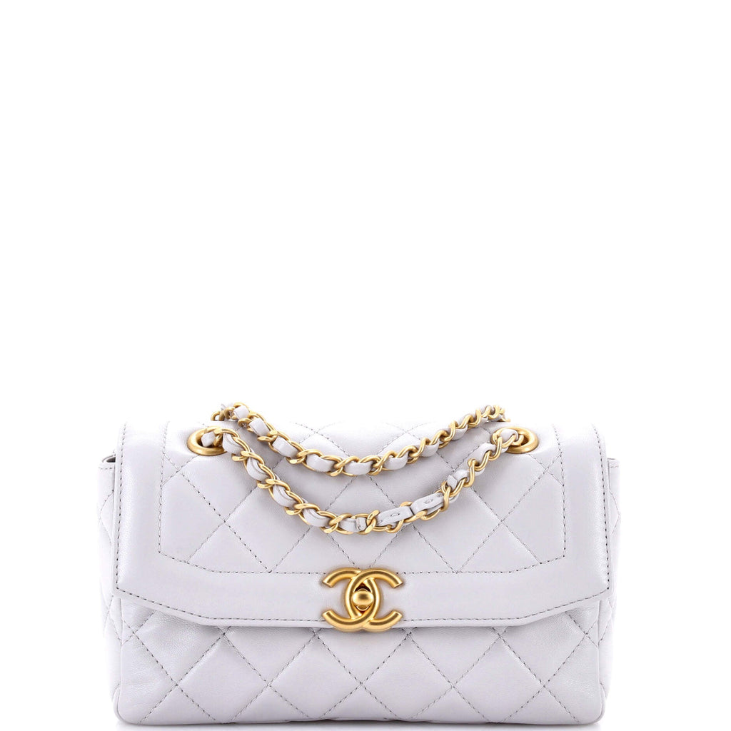 Vintage CC Chain Flap Bag Quilted Lambskin Small