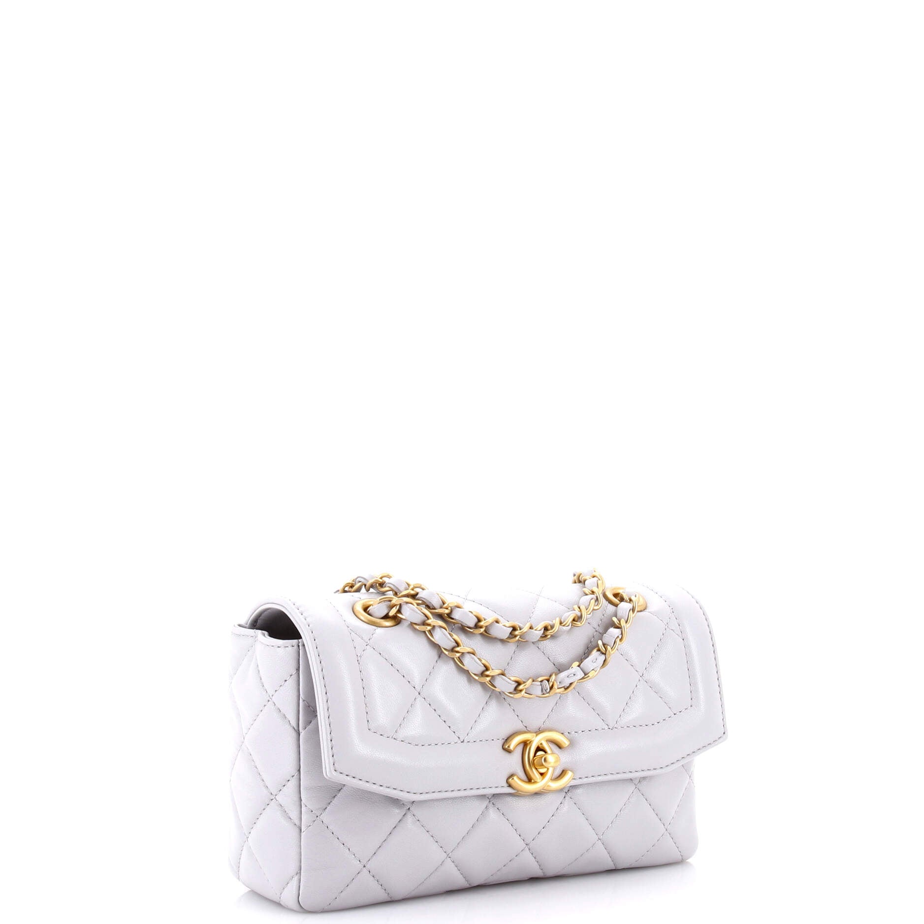 Vintage CC Chain Flap Bag Quilted Lambskin Small