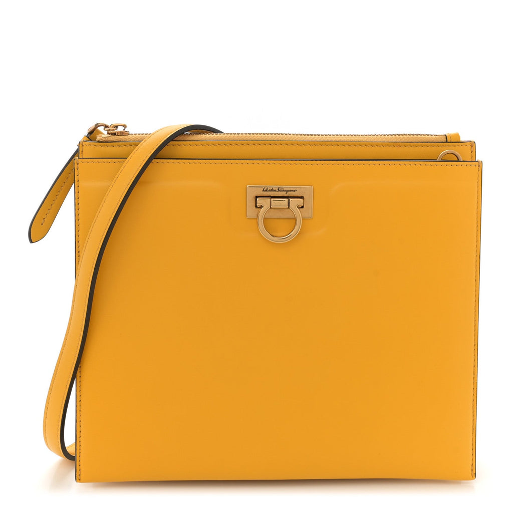 Calfskin Trifolio Crossbody Bag Sunshine