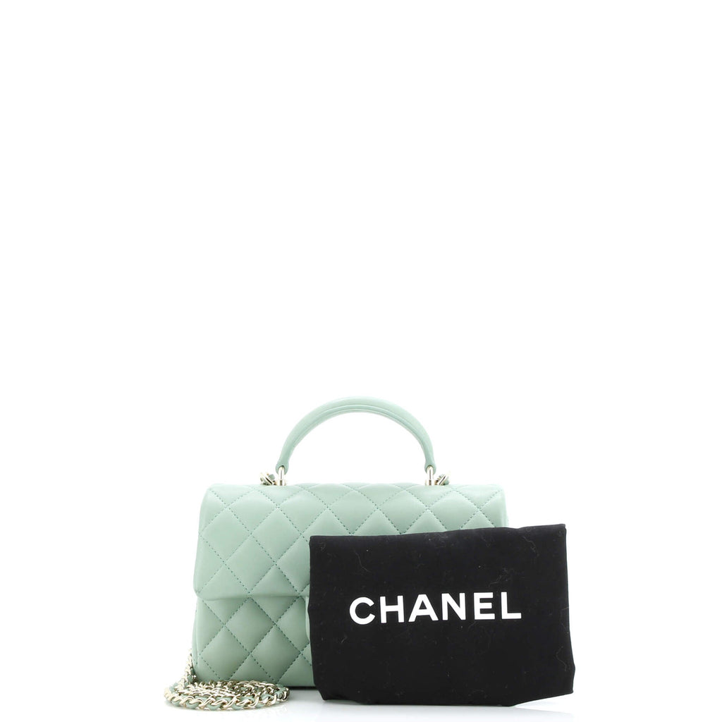 Classic Single Flap Top Handle Bag Quilted Lambskin Mini