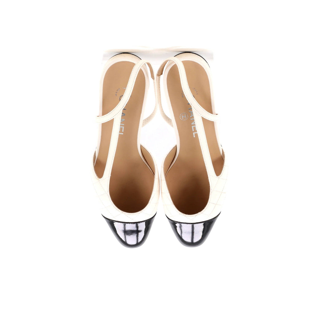 Women's Cap Toe CC Slingback Flats Leather
