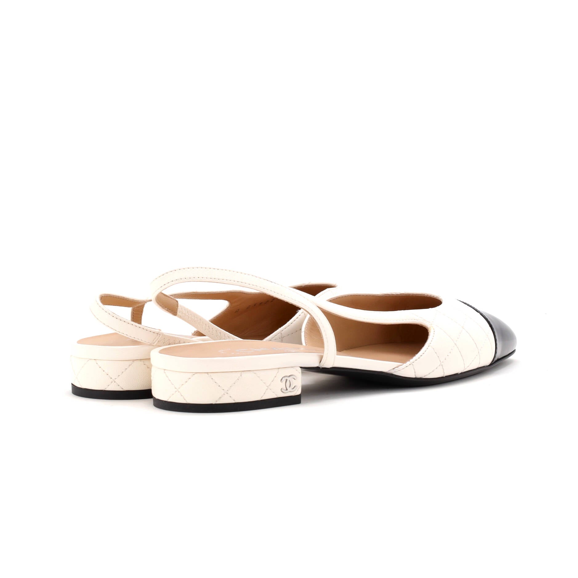 Women's Cap Toe CC Slingback Flats Leather