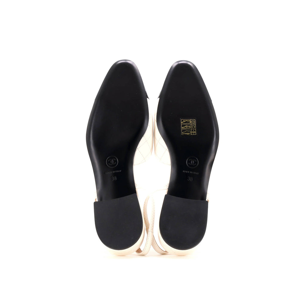 Women's Cap Toe CC Slingback Flats Leather
