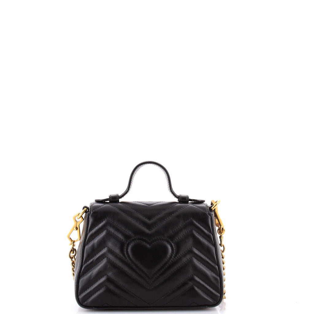 GG Marmont Top Handle Flap Bag Matelasse Leather Mini