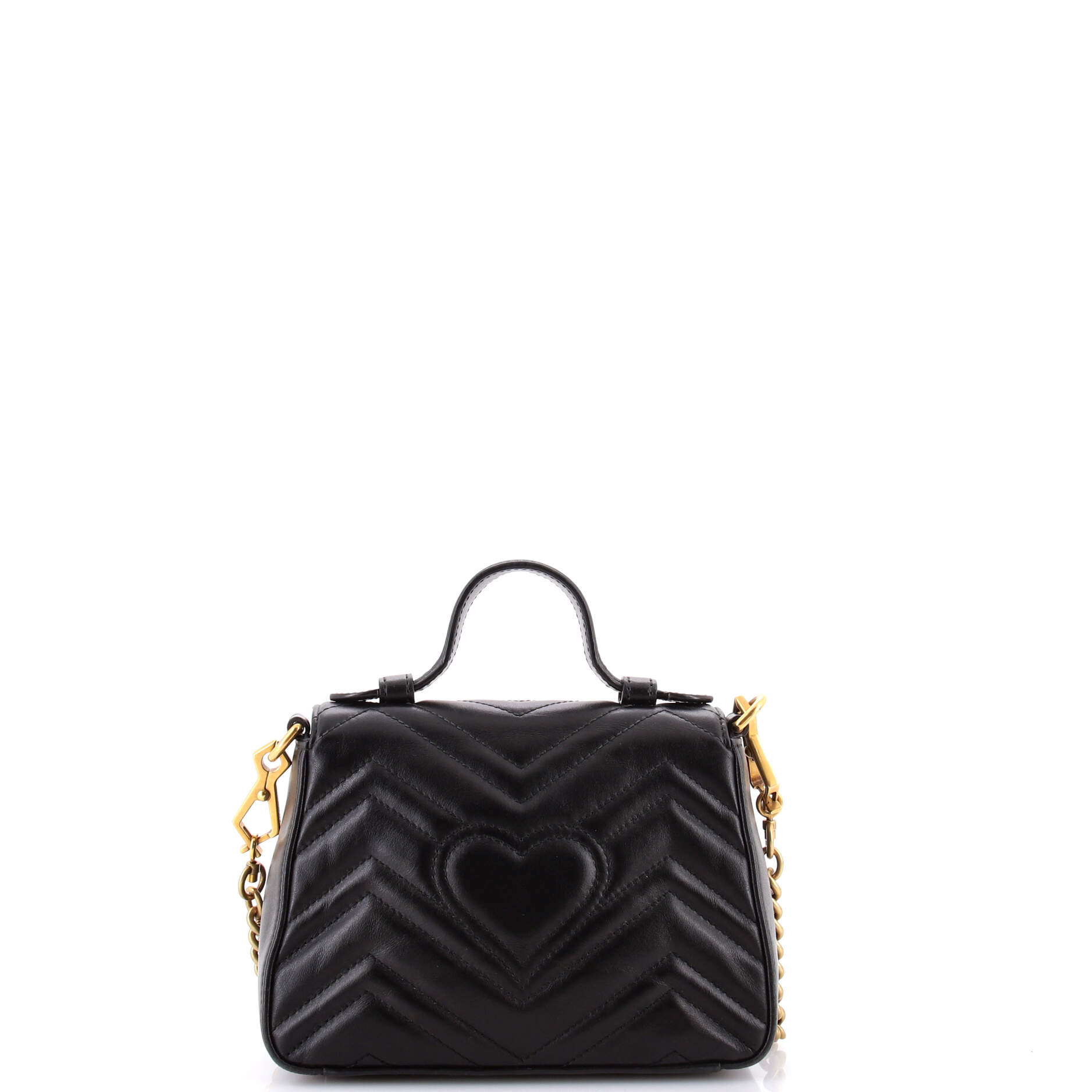 GG Marmont Top Handle Flap Bag Matelasse Leather Mini