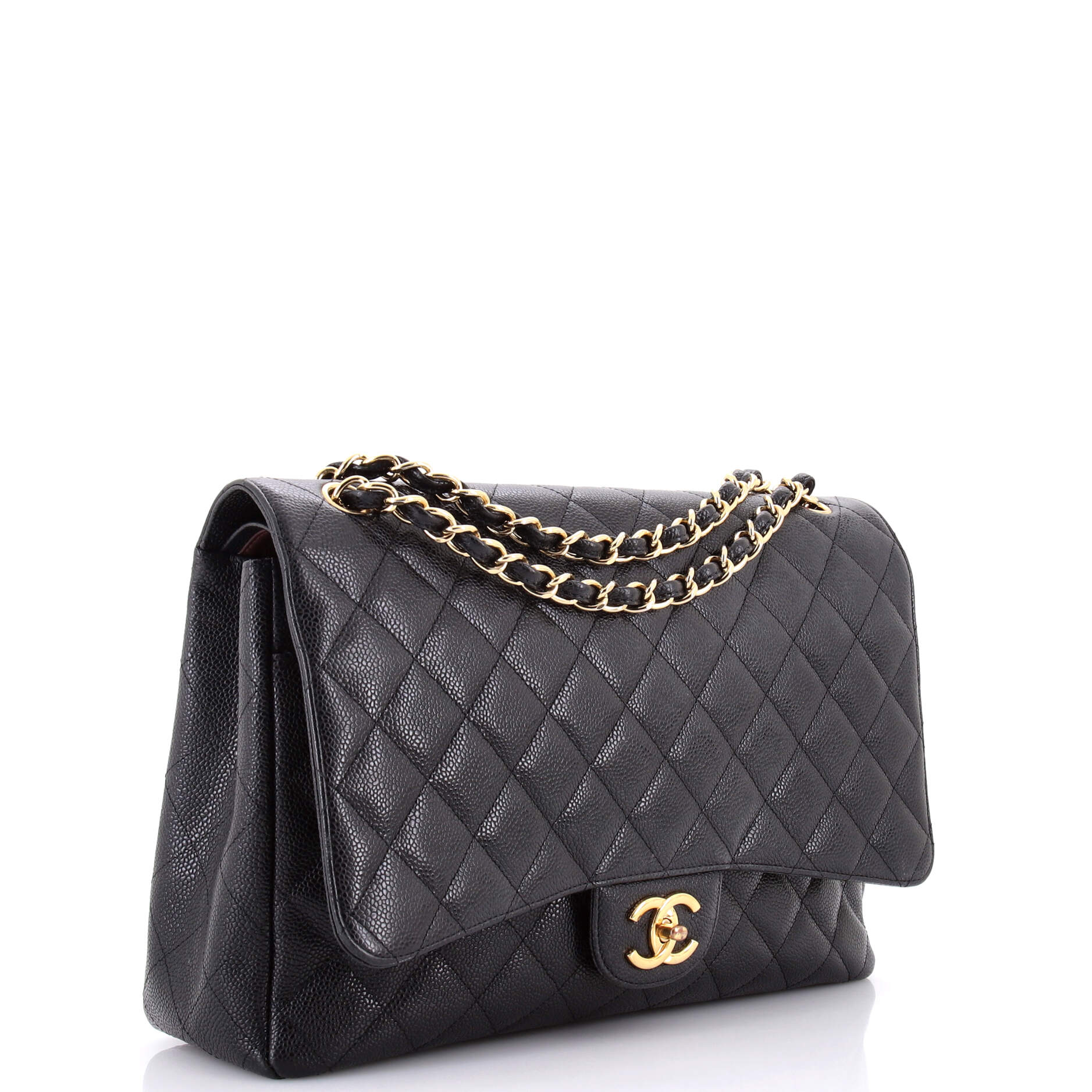 Classic Double Flap Bag Quilted Caviar Maxi
