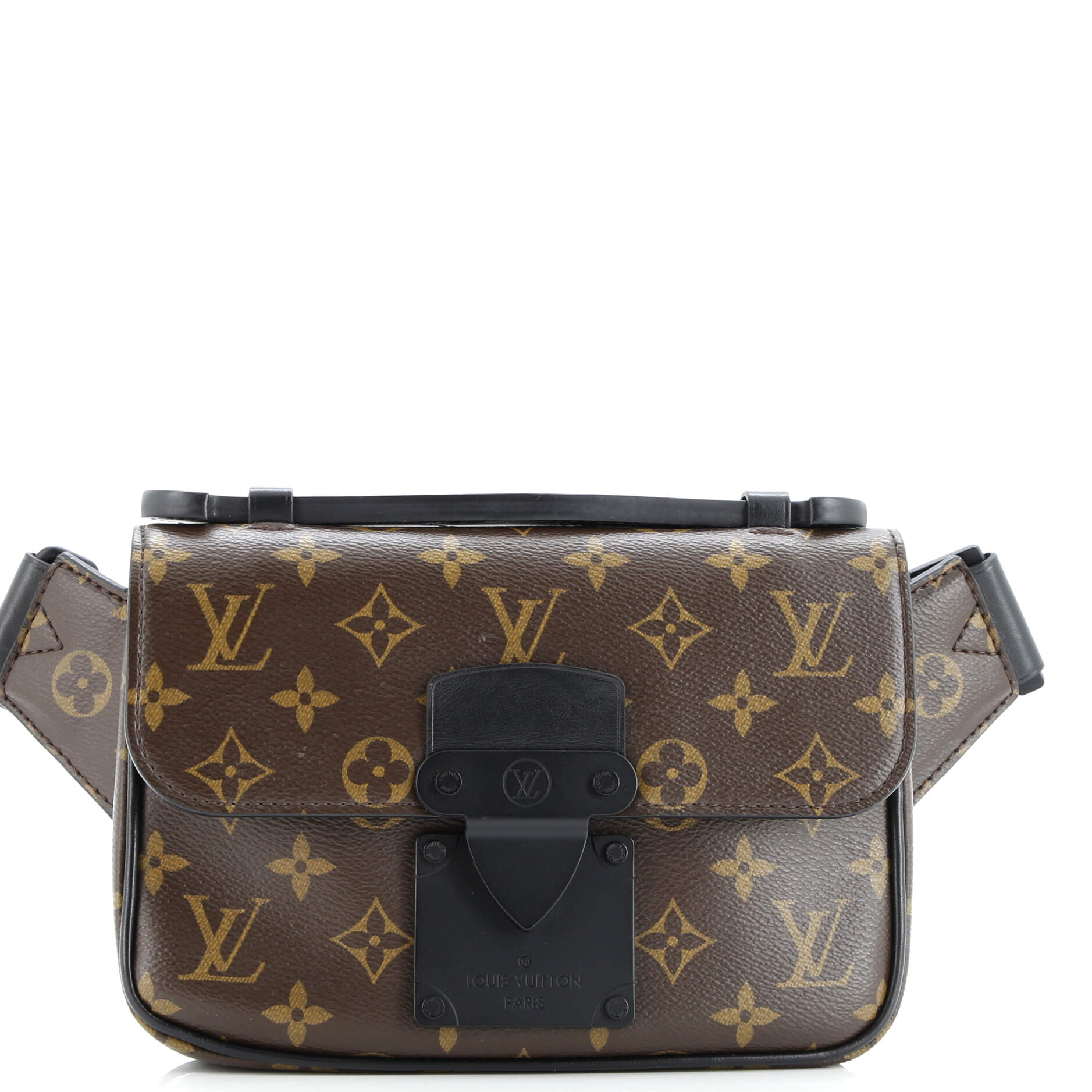 S Lock Sling Bag Macassar Monogram Canvas