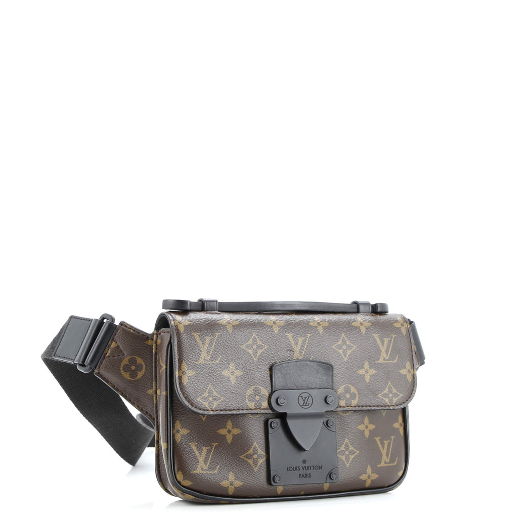 S Lock Sling Bag Macassar Monogram Canvas