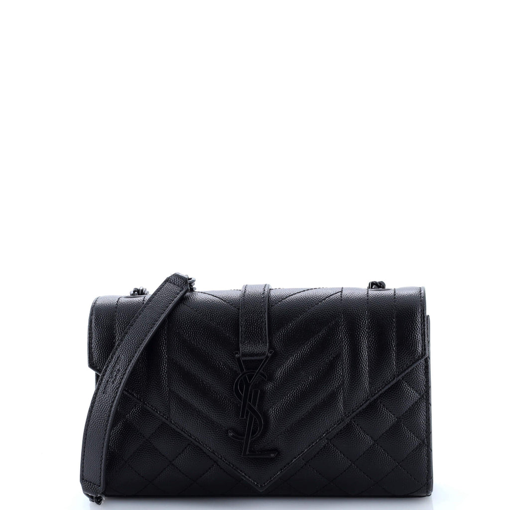 Classic Monogram Envelope Satchel Mixed Matelasse Leather Small
